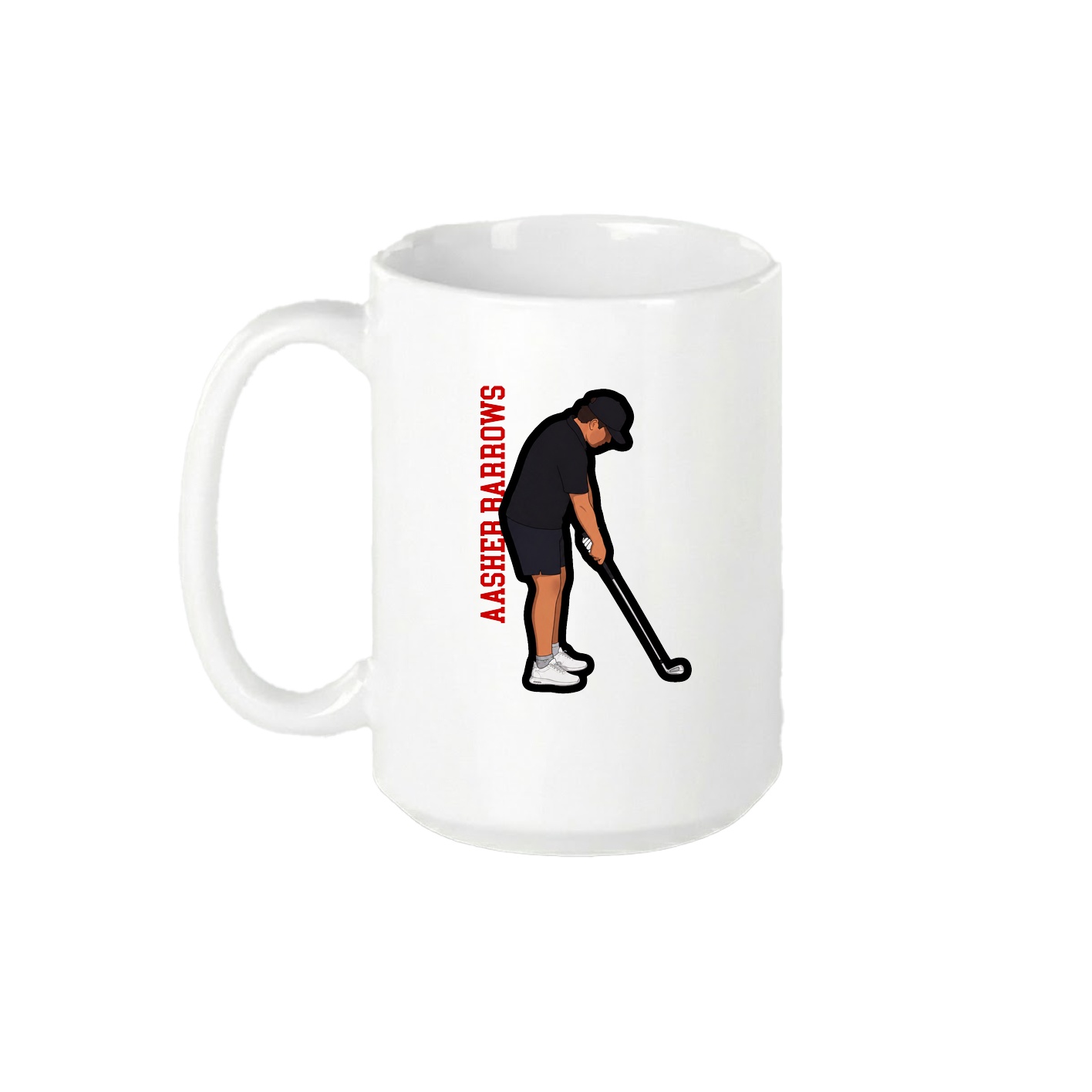 15oz Coffee Mug — Name Vertical in White