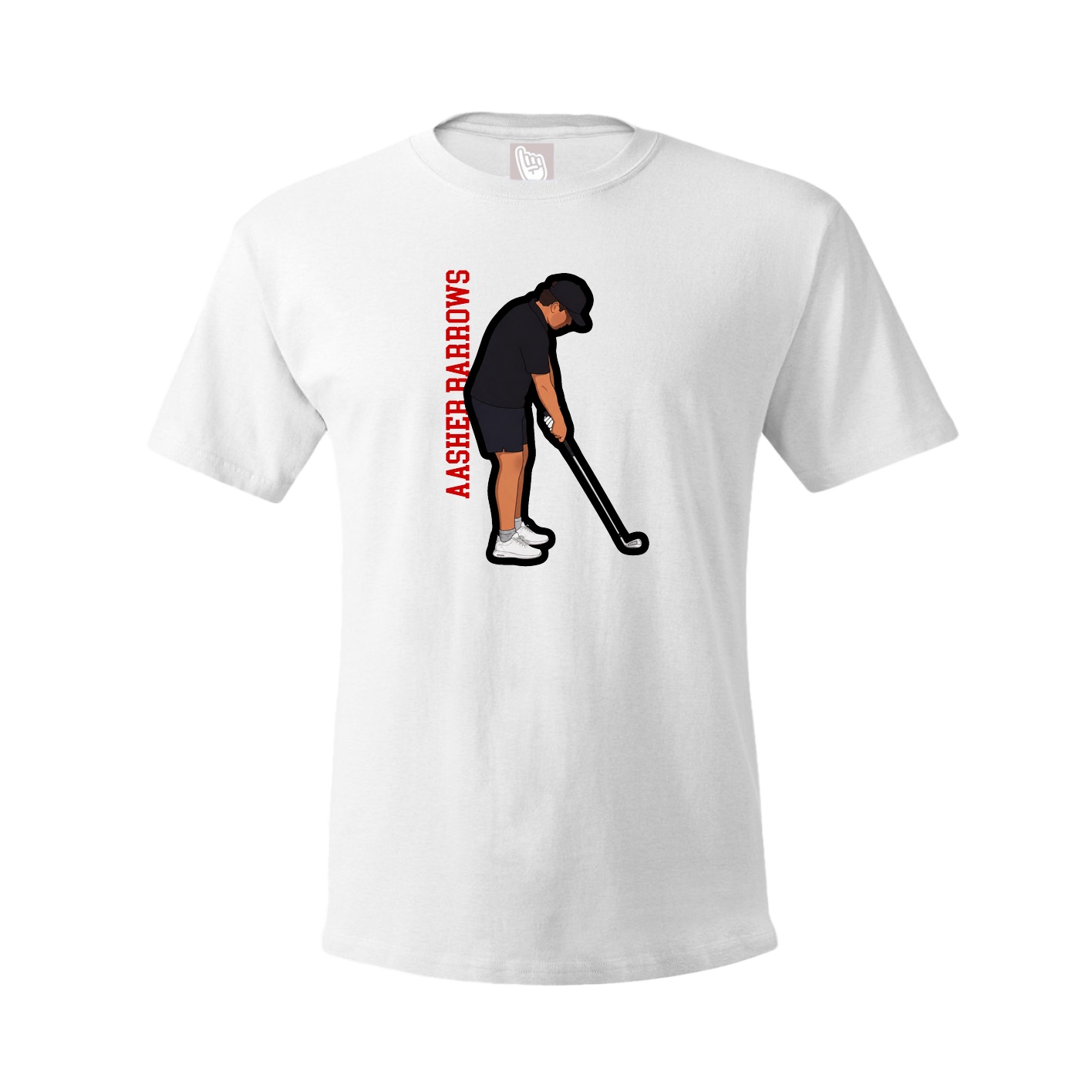 Tee — Name Vertical in White