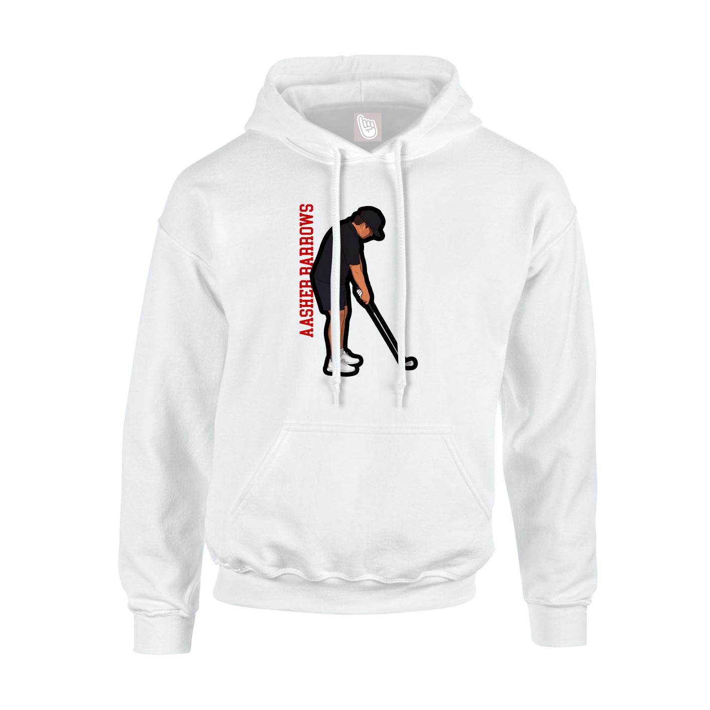 Youth Hoodie — Name Vertical in White