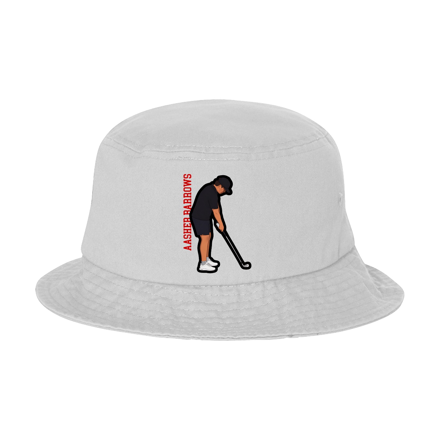Bucket Cap — Name Vertical in White