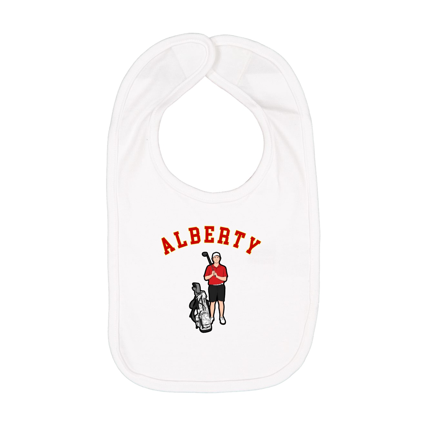 Infant Bib — Shirsey Arch in White