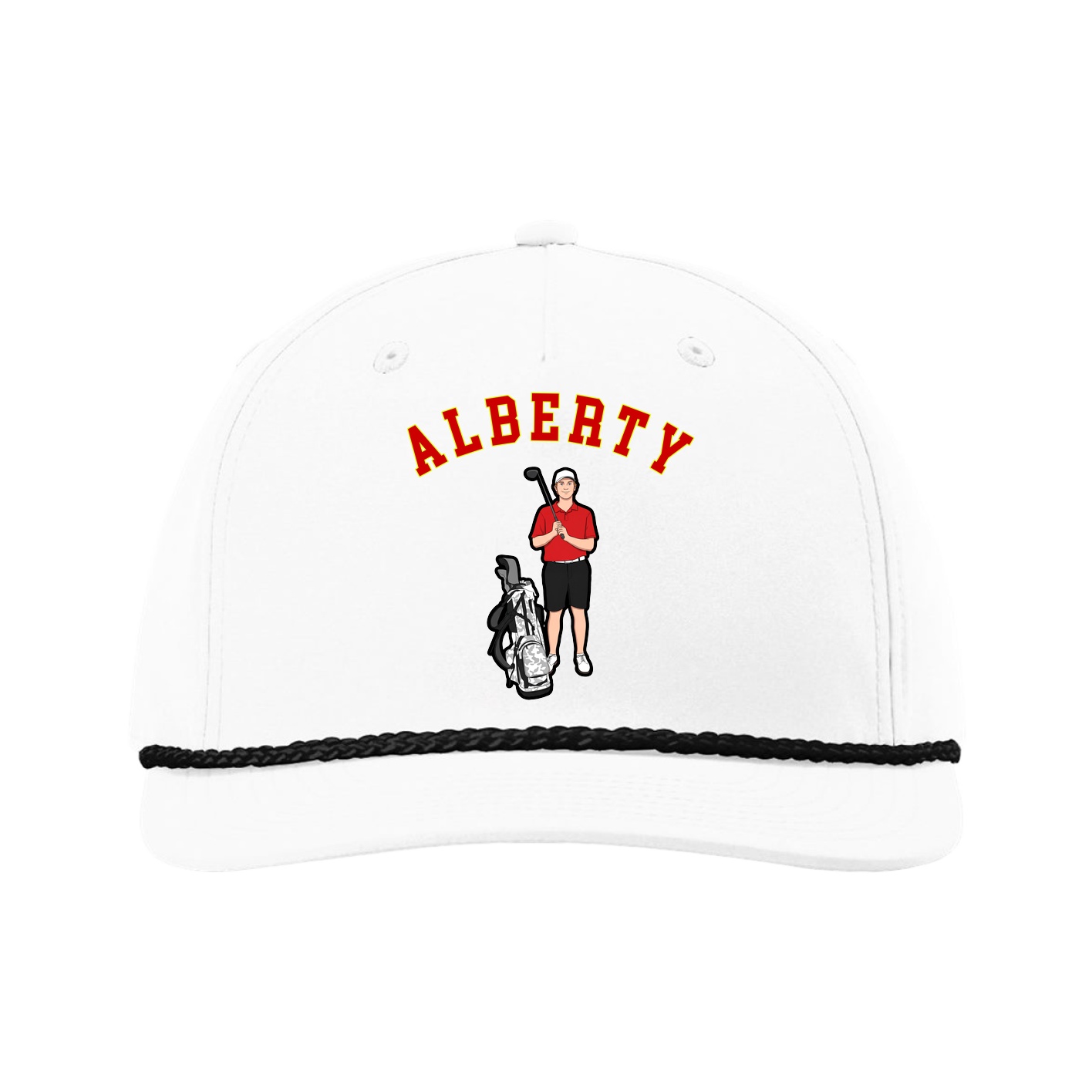 Five-Panel Classic Rope Cap — Shirsey Arch in White