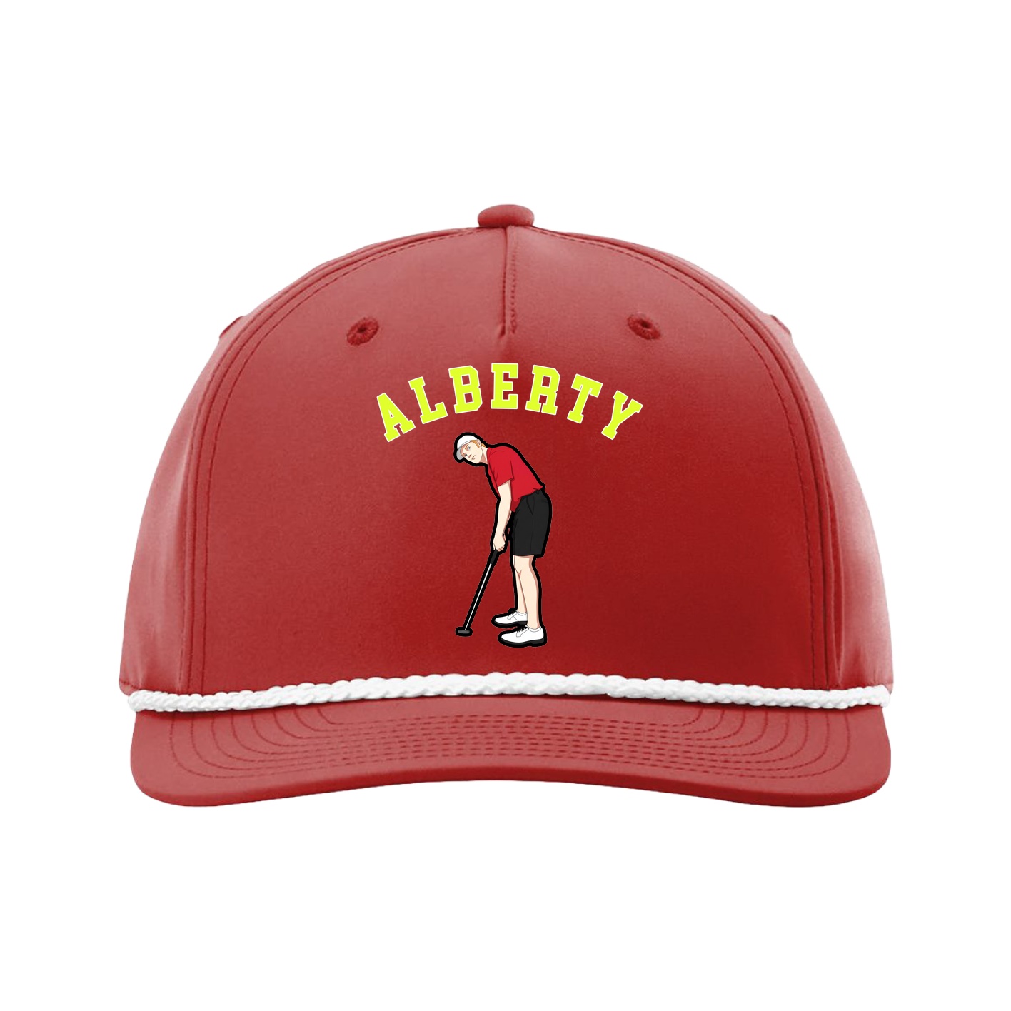 Five-Panel Classic Rope Cap — Shirsey Arch in Red