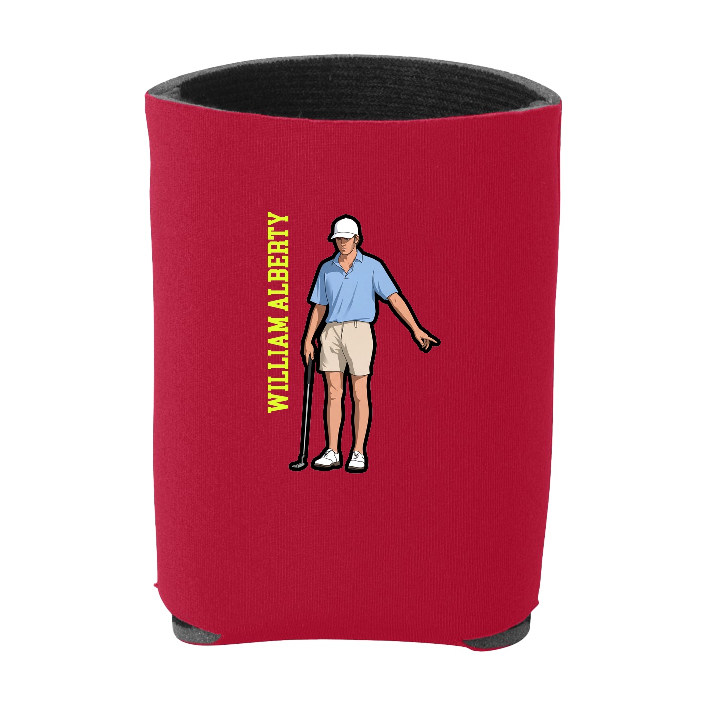 Can Holder — Name Vertical in Red