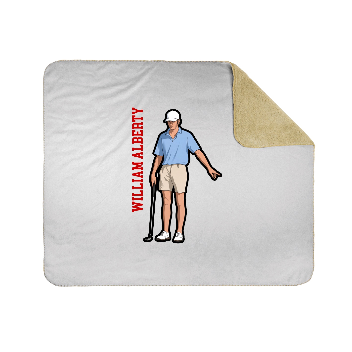 Throw Blanket — Name Vertical in White