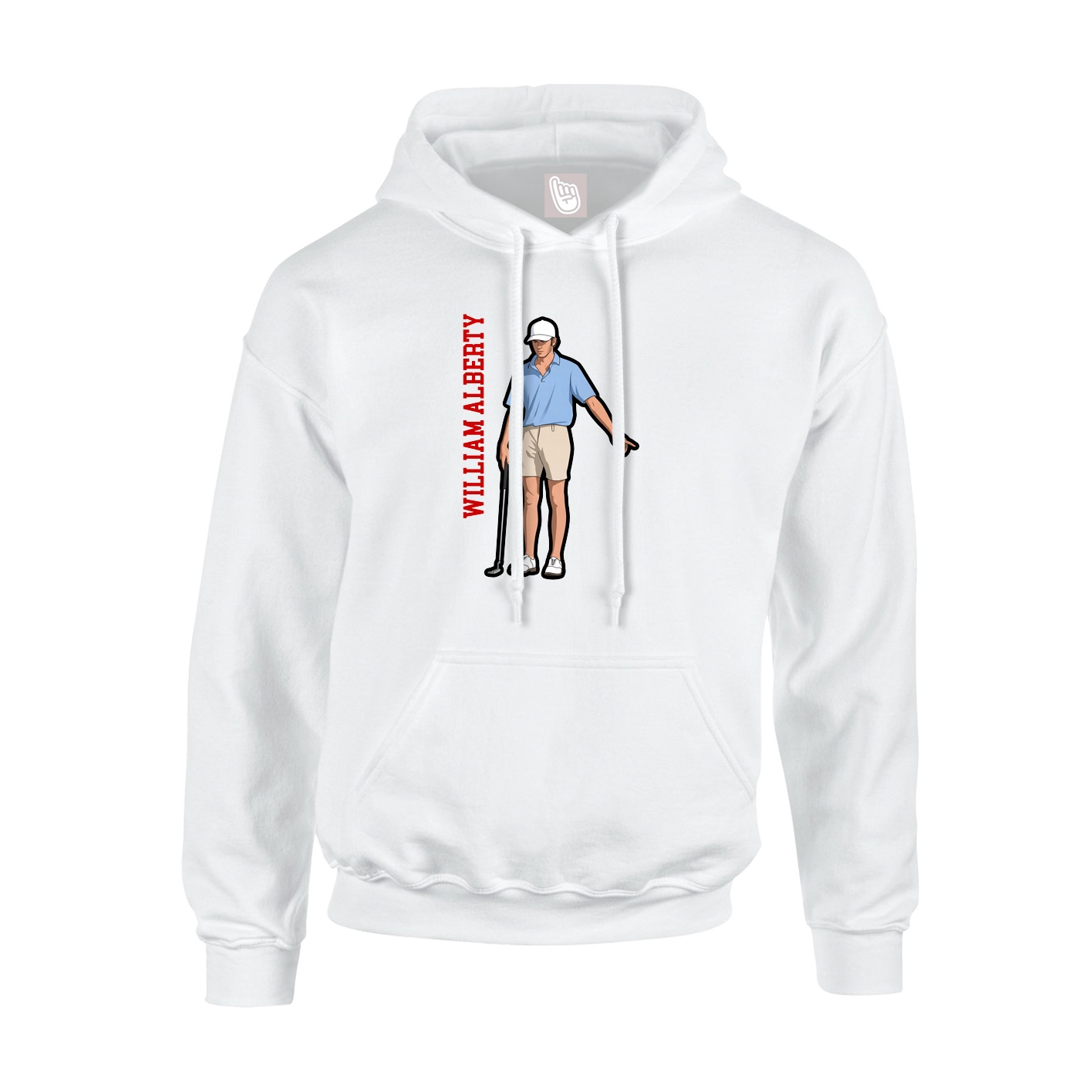 Hoodie — Name Vertical in White