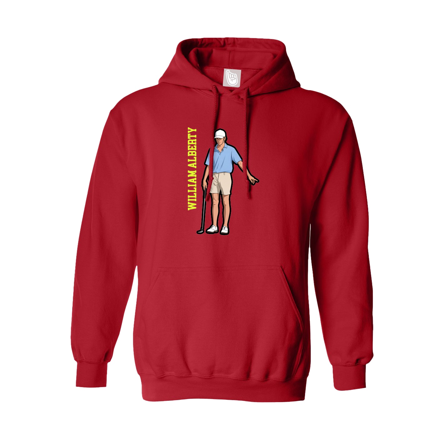 Youth Hoodie — Name Vertical in Red