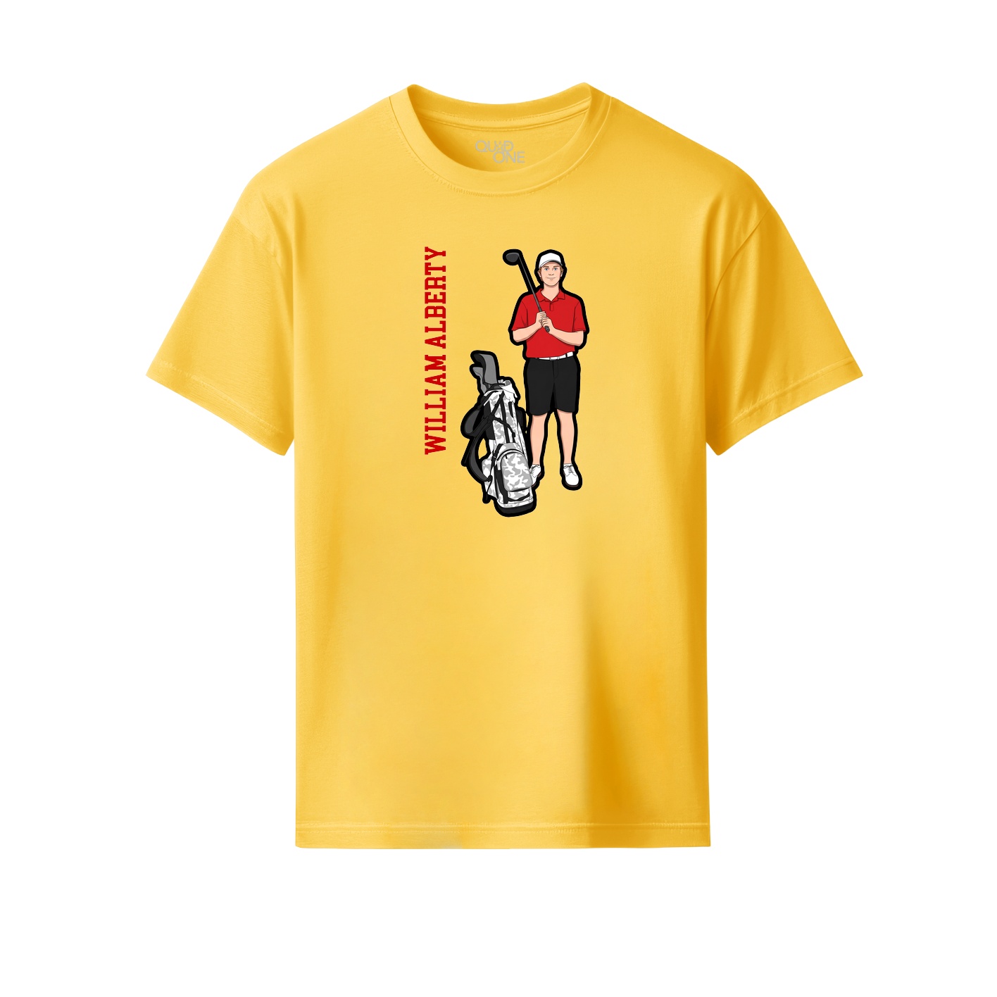 Youth Tee — Name Vertical in Yellow