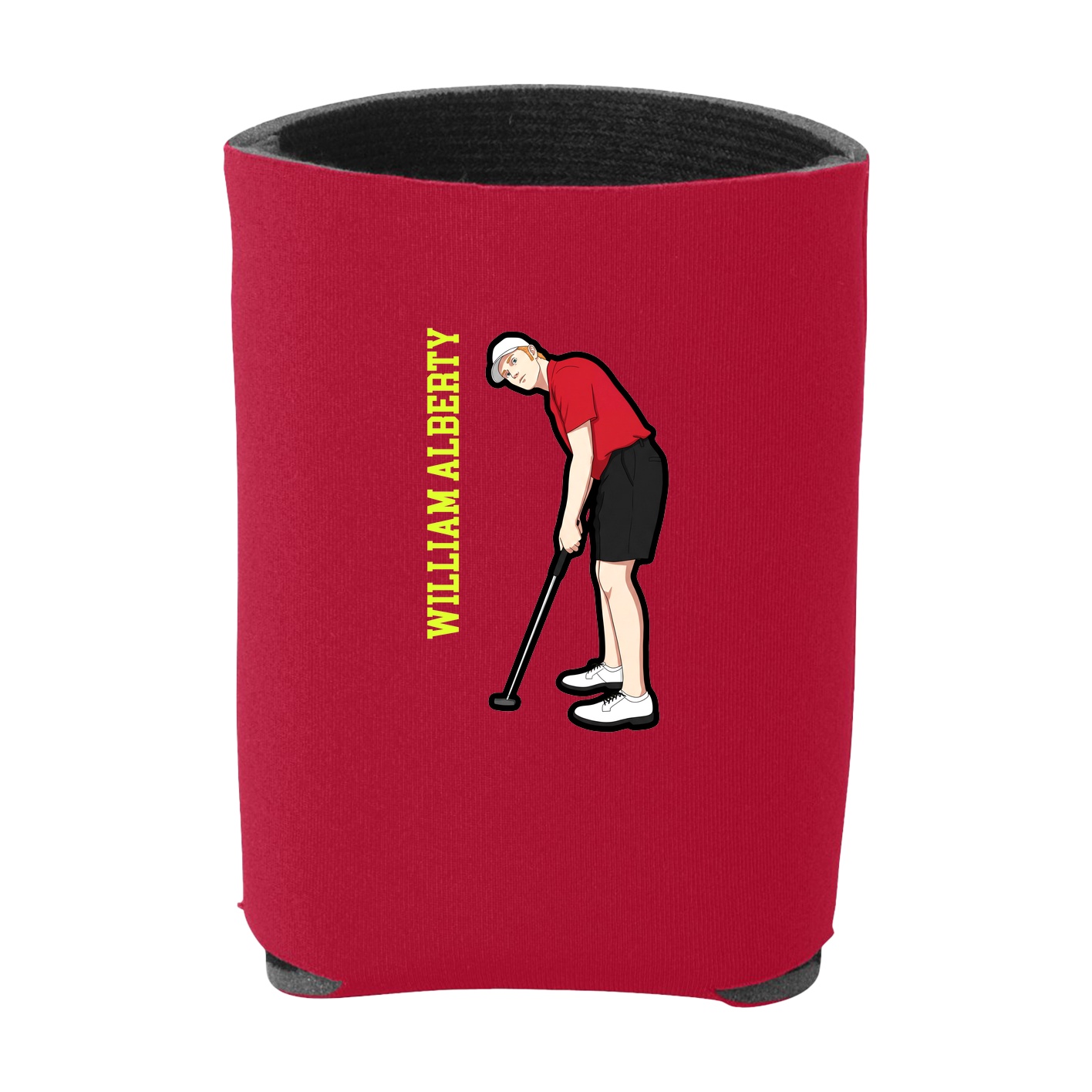 Can Holder — Name Vertical in Red