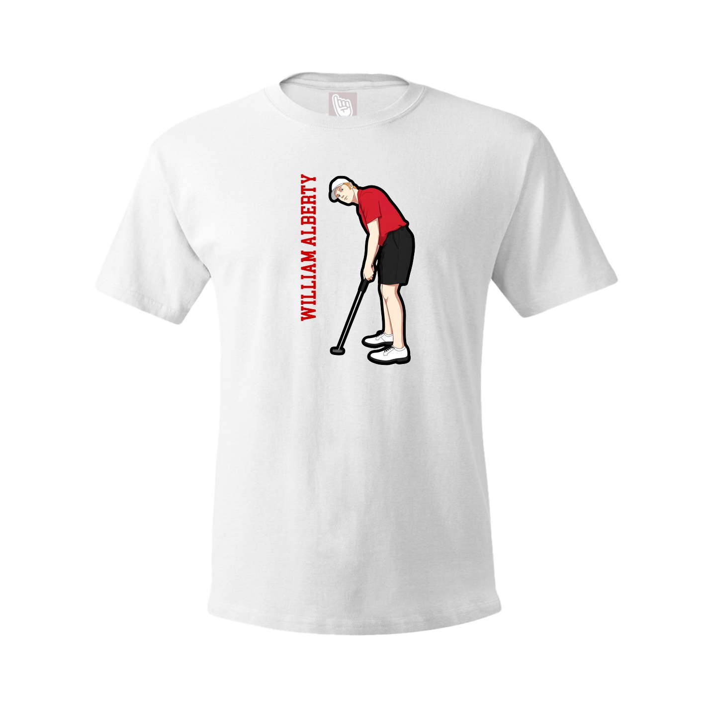 Youth Tee — Name Vertical in White