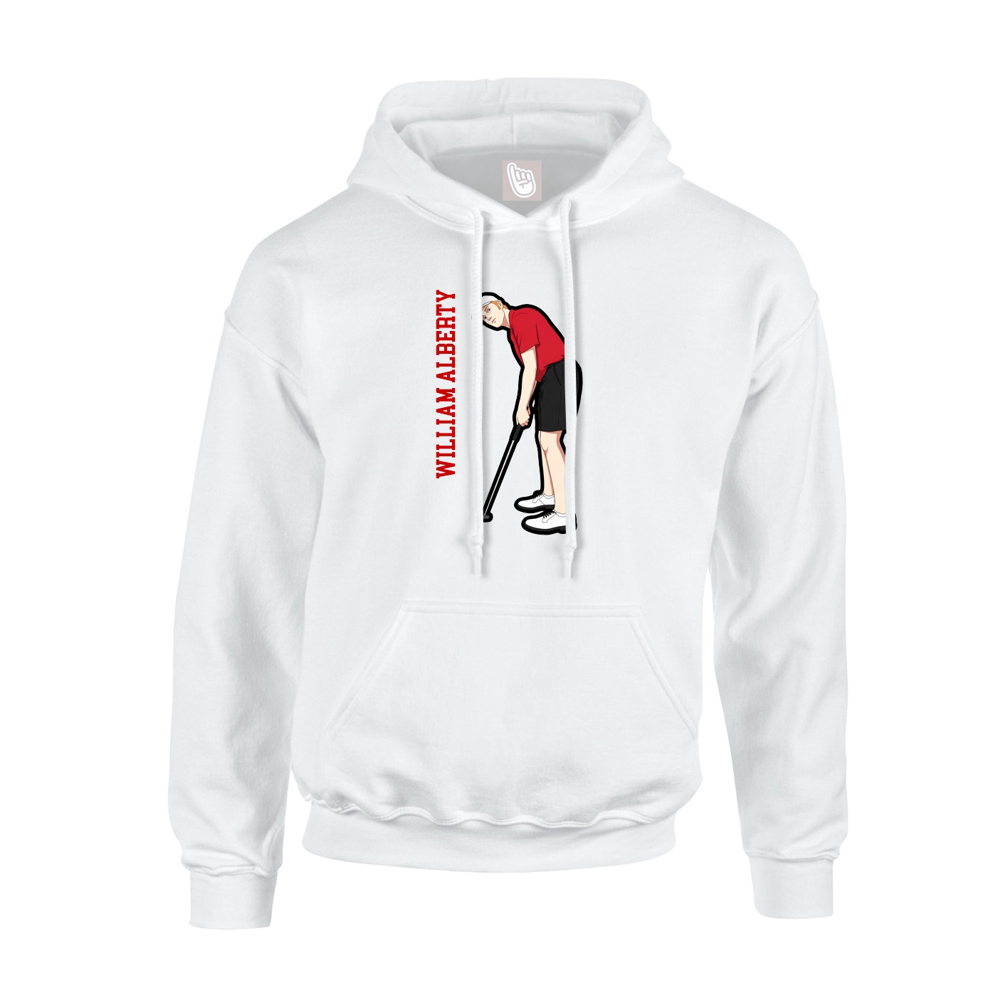 Youth Hoodie — Name Vertical in White