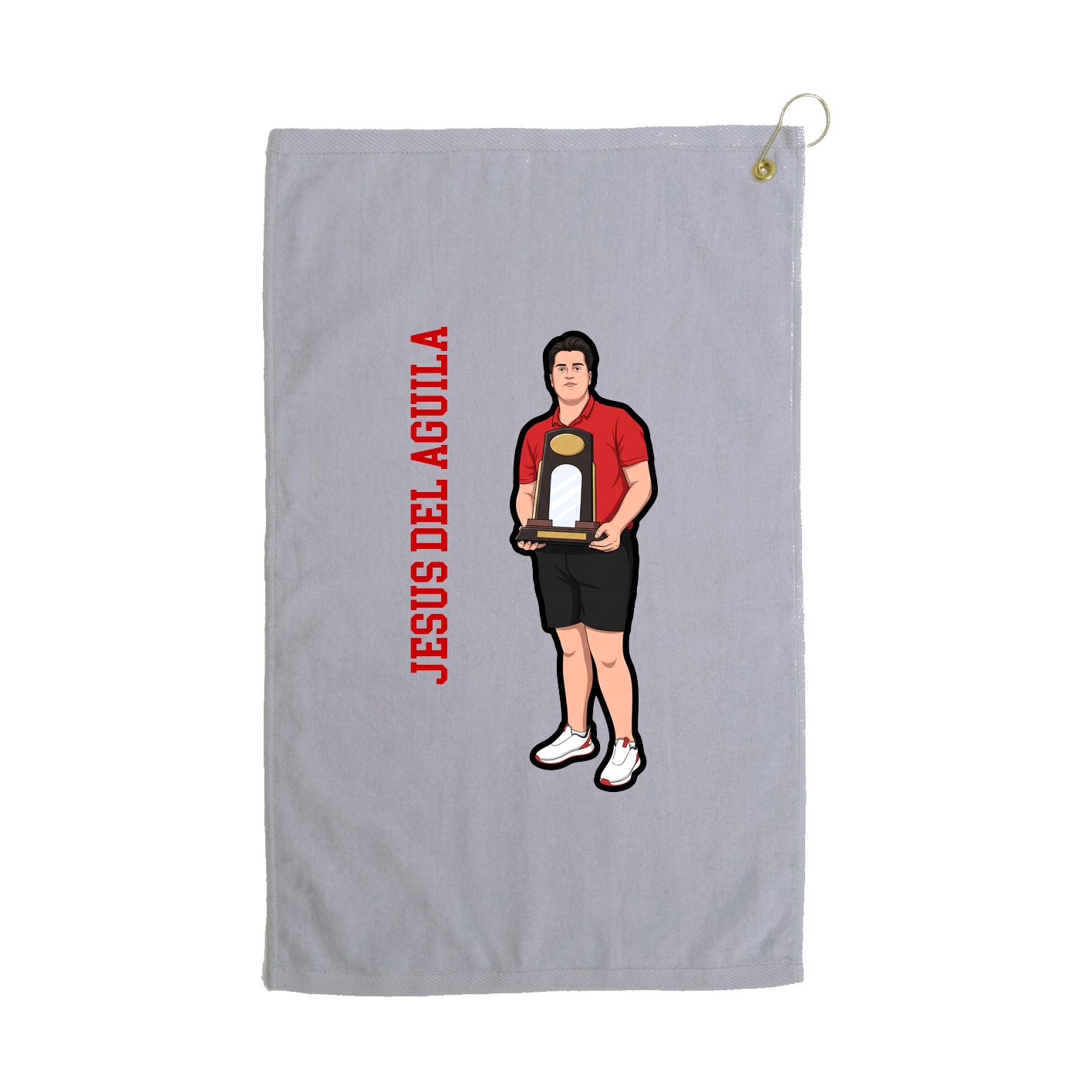 Golf Towel — Name Vertical in Grey