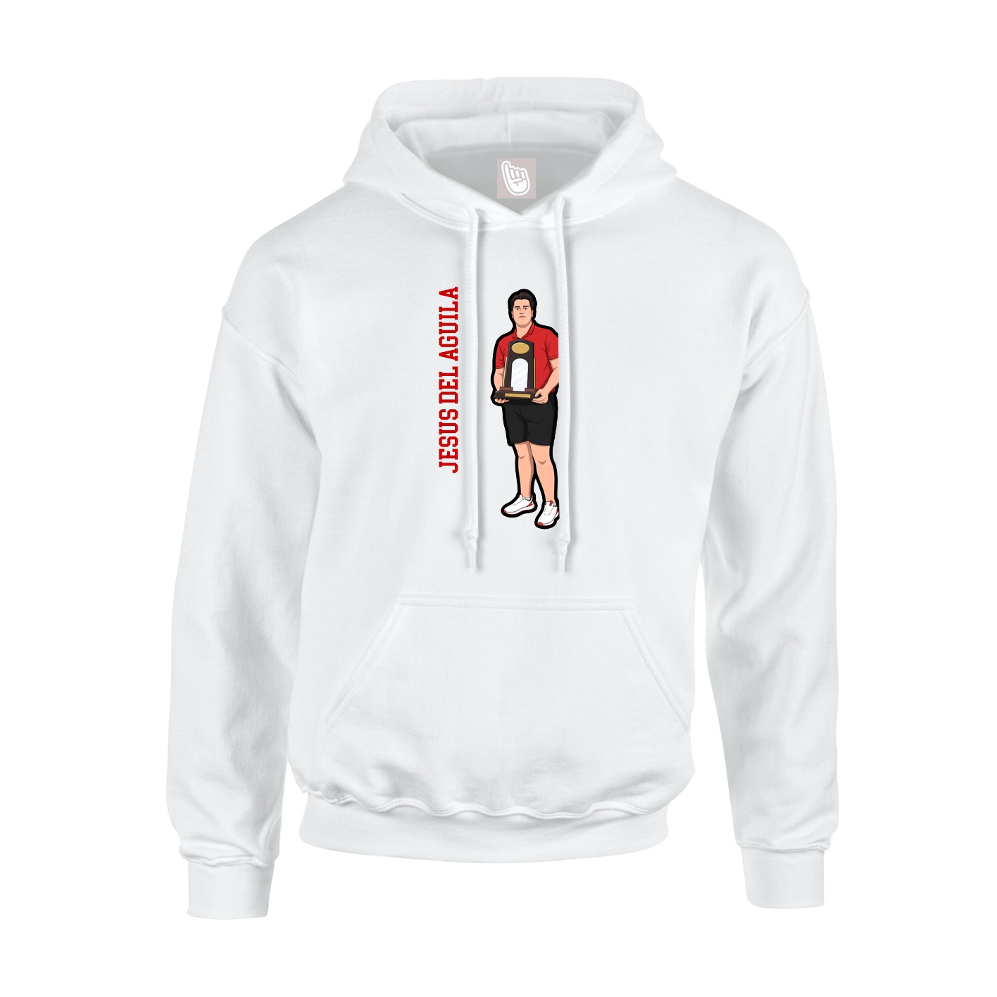 Youth Hoodie — Name Vertical in White