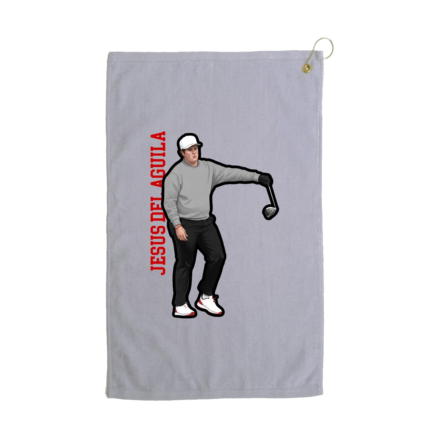 Golf Towel — Name Vertical in Grey