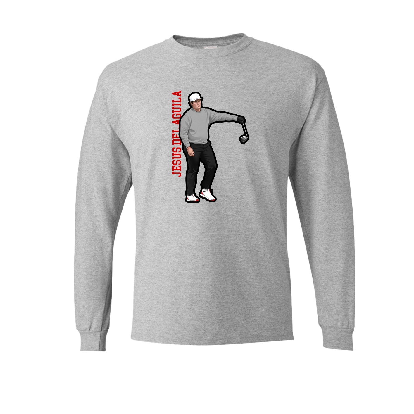 Long Sleeve Tee — Name Vertical in Grey