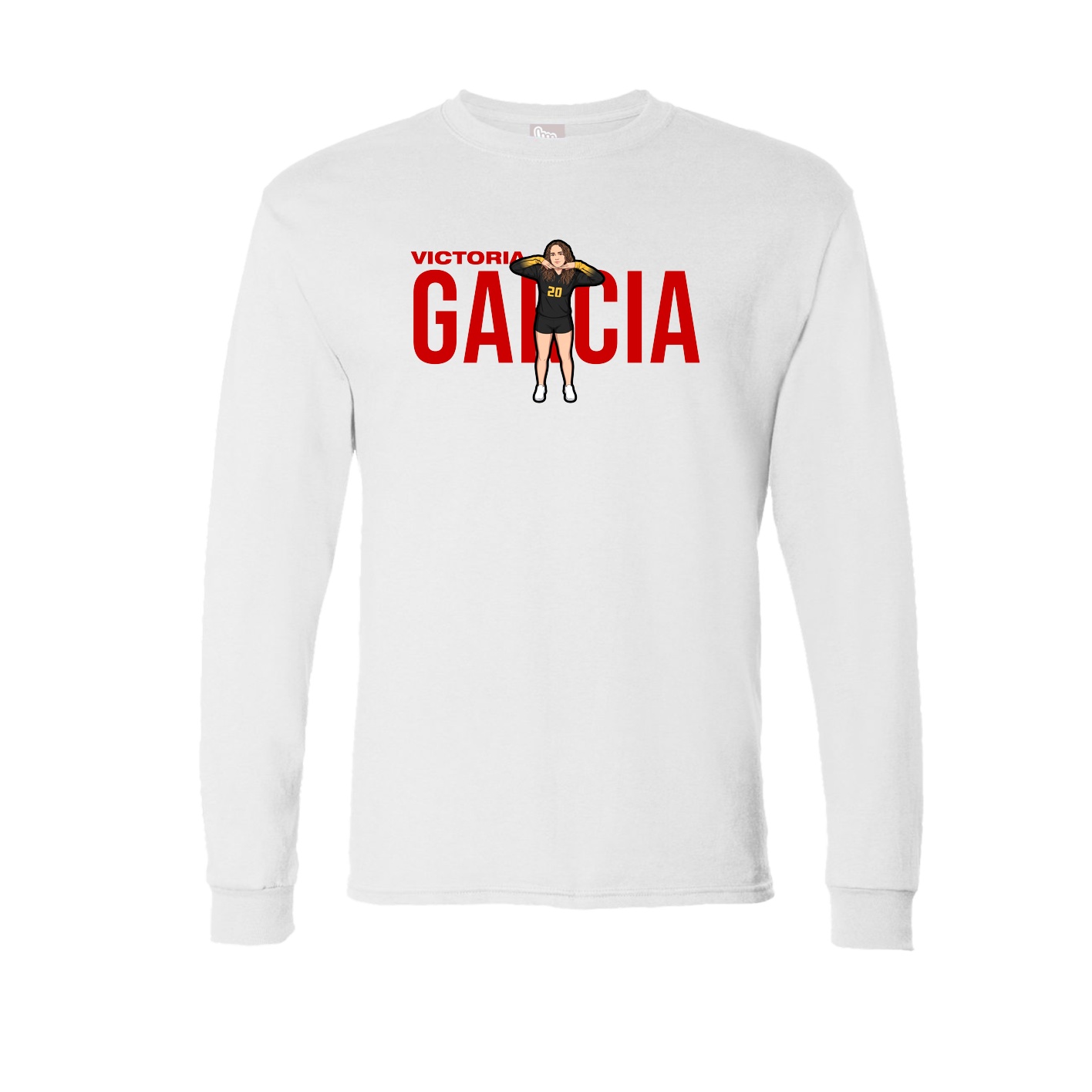 Long Sleeve Tee — Player Name in White