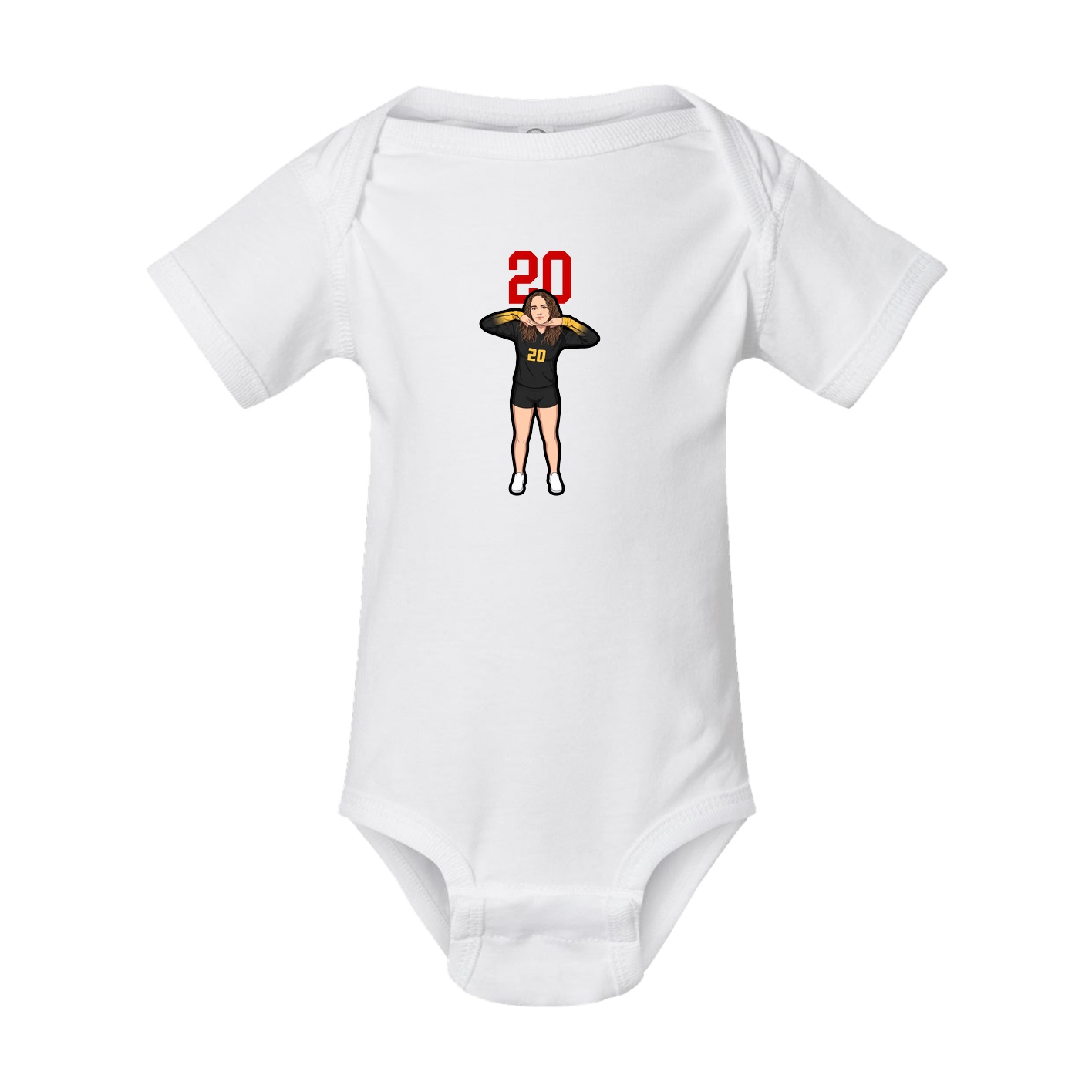 Baby Onesie — Number Top in White