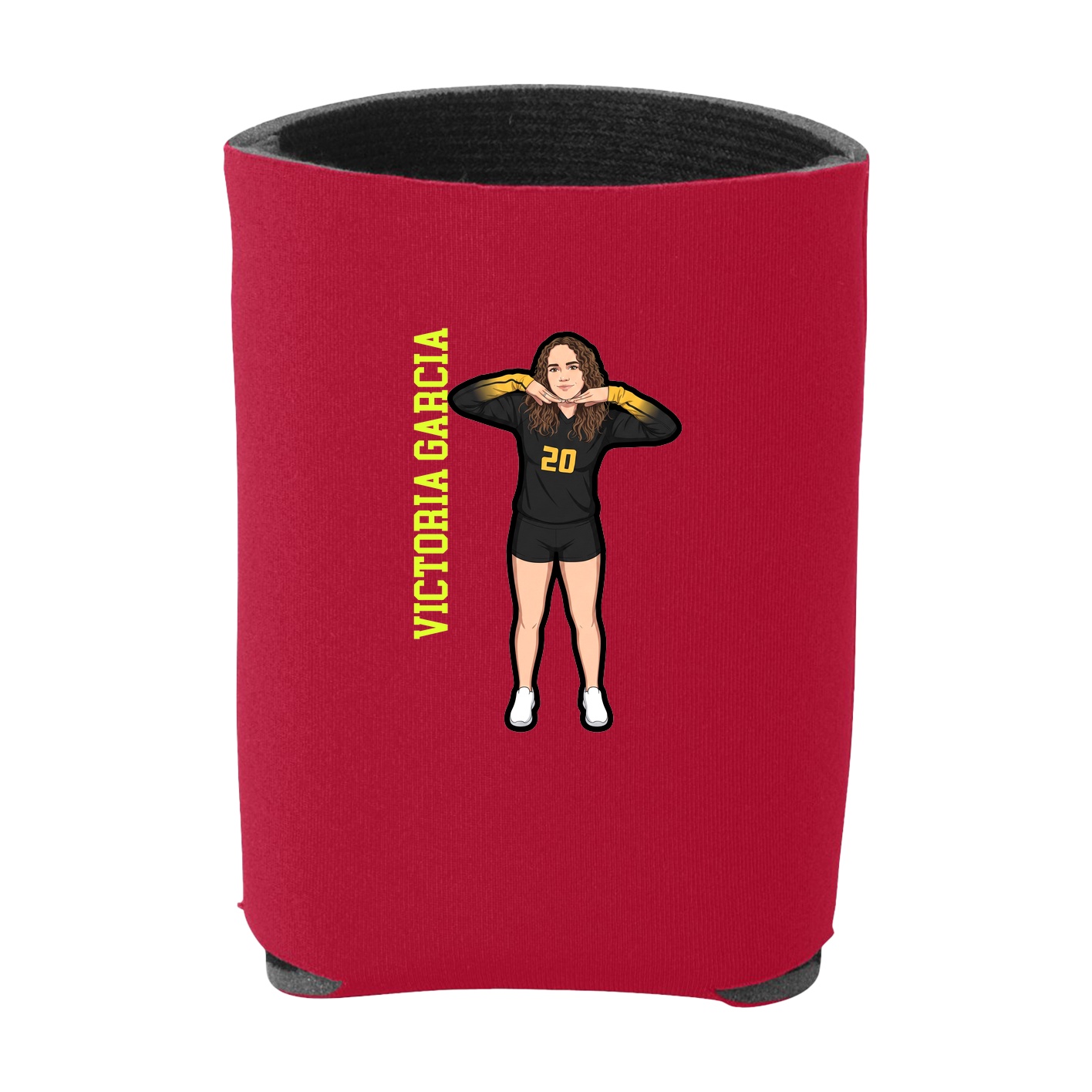 Can Holder — Name Vertical in Red