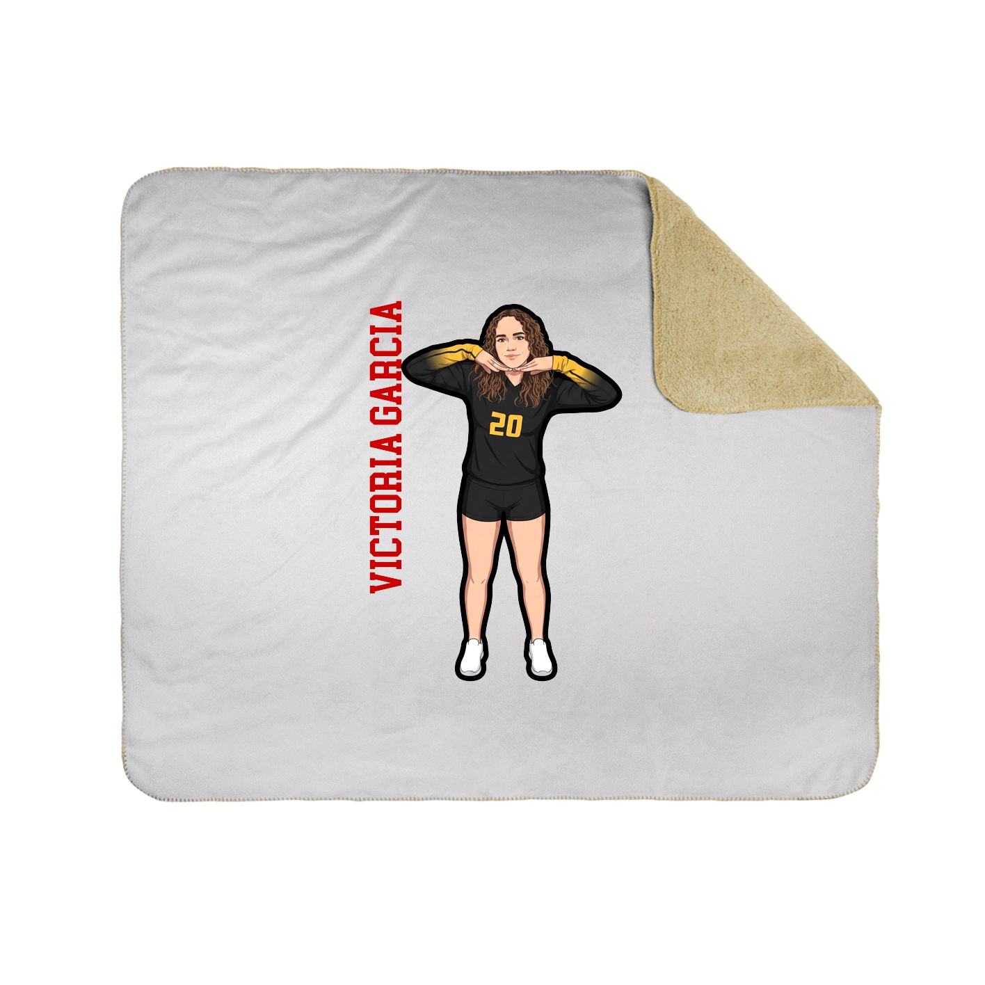 Throw Blanket — Name Vertical in White