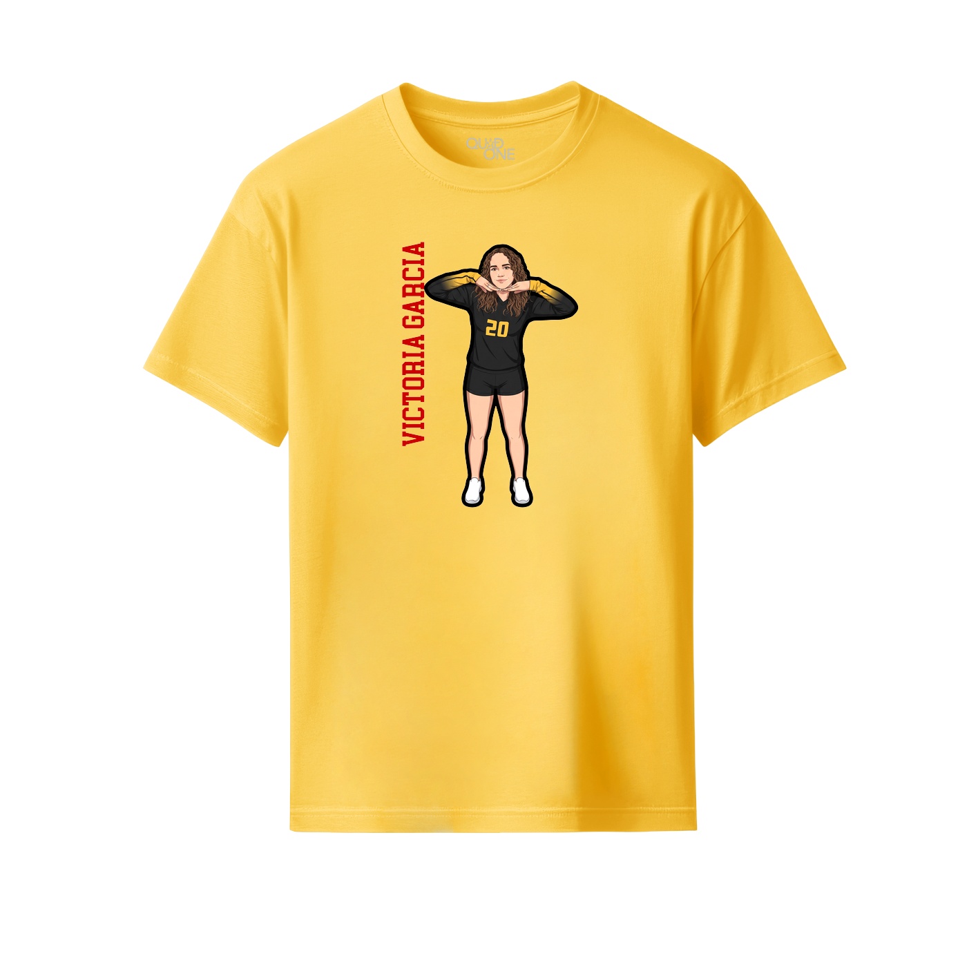 Youth Tee — Name Vertical in Yellow