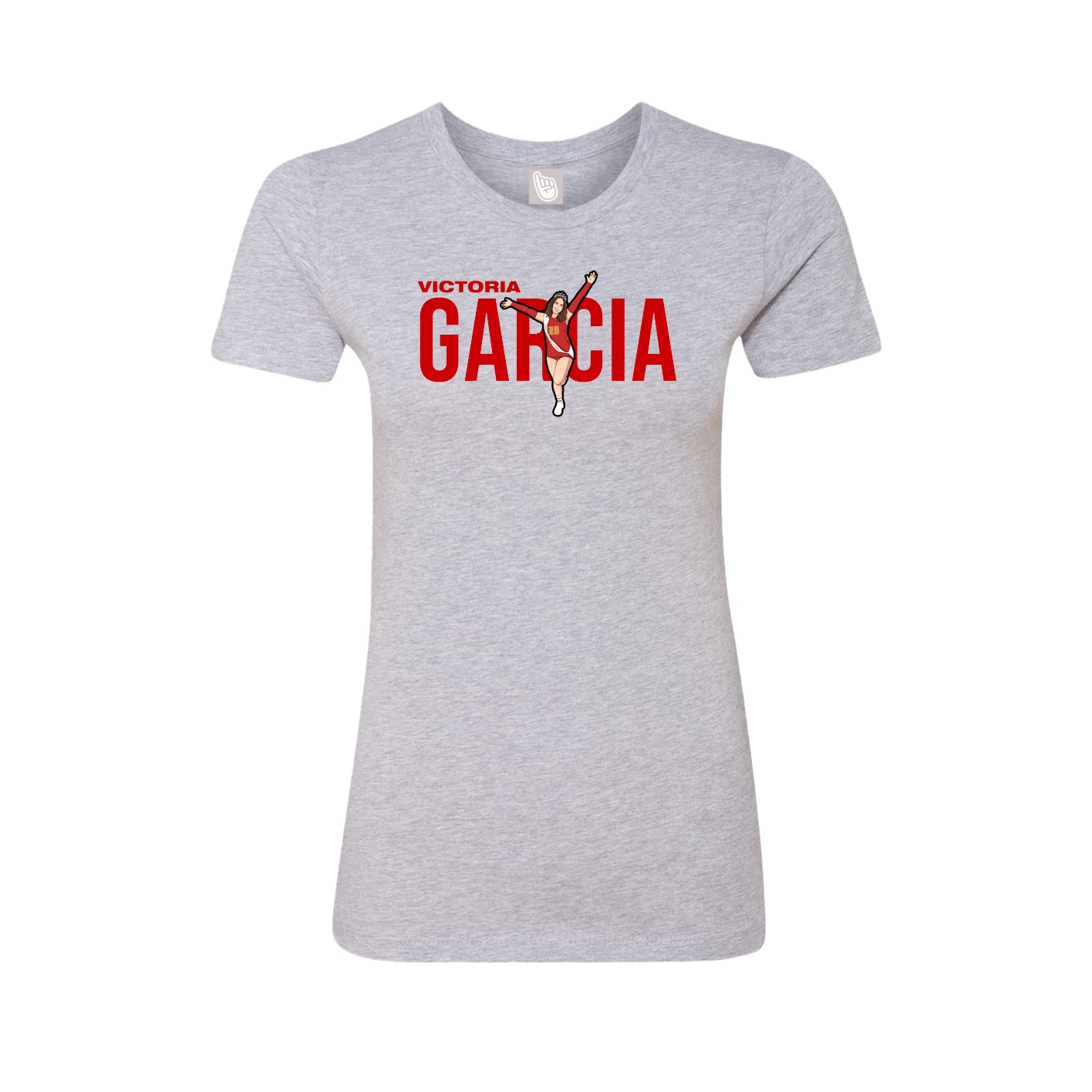 Fitted Women's Tee — Player Name in Grey