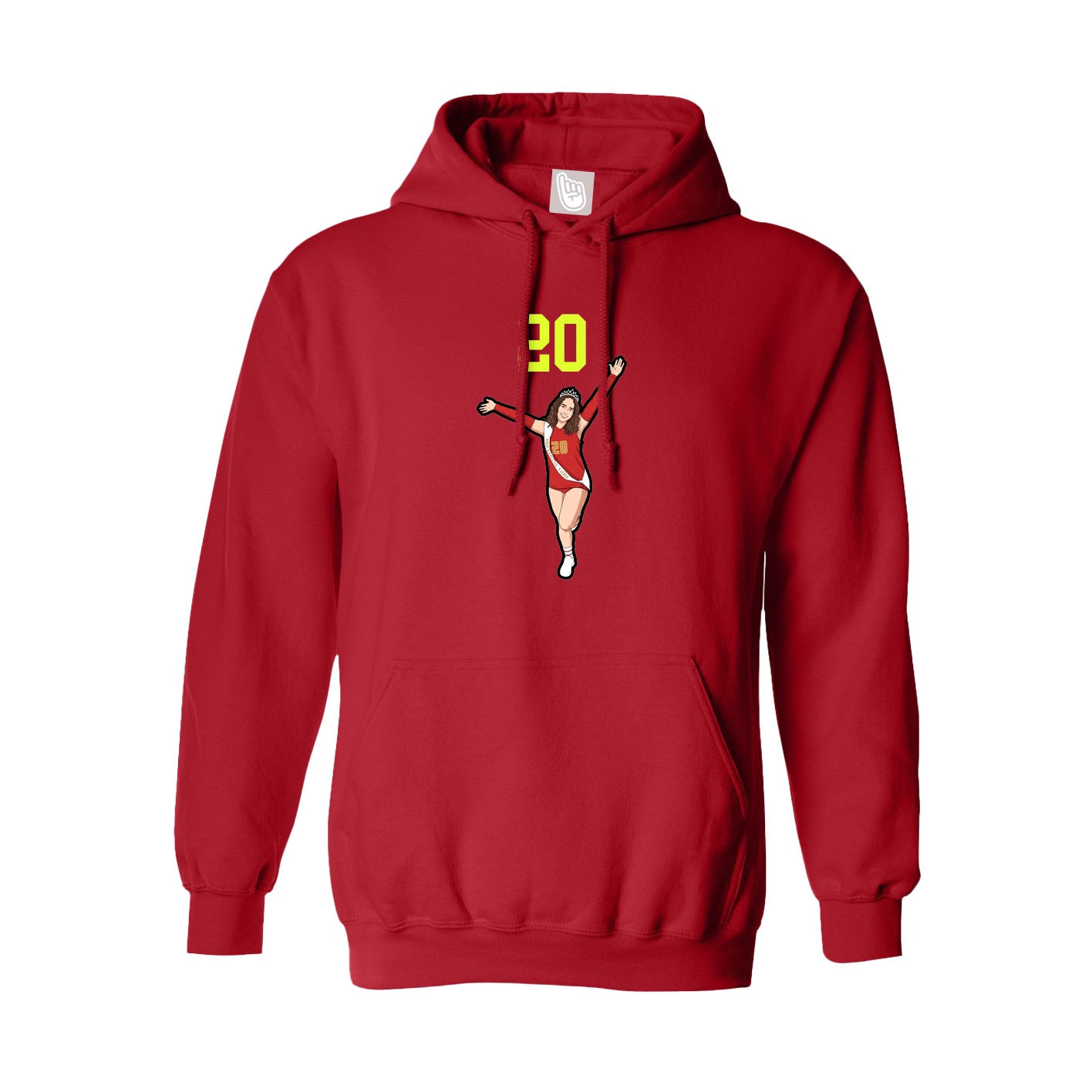 Hoodie — Number Top in Red