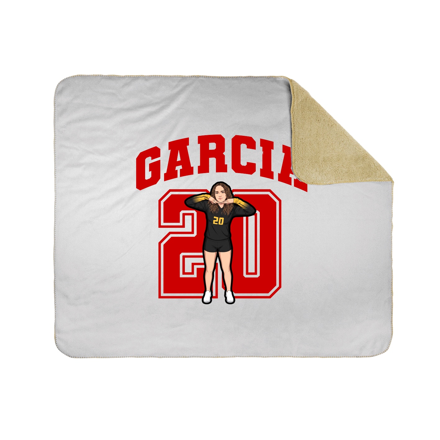 Throw Blanket — Number in White