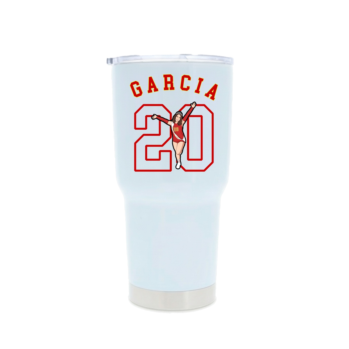 30oz Stainless Steel Tumbler — Shirsey Arch in White