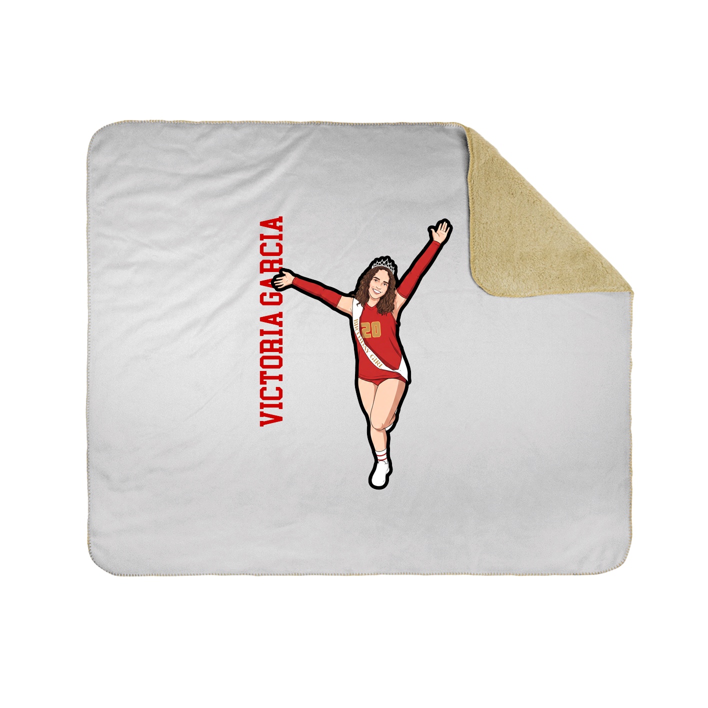 Throw Blanket — Name Vertical in White
