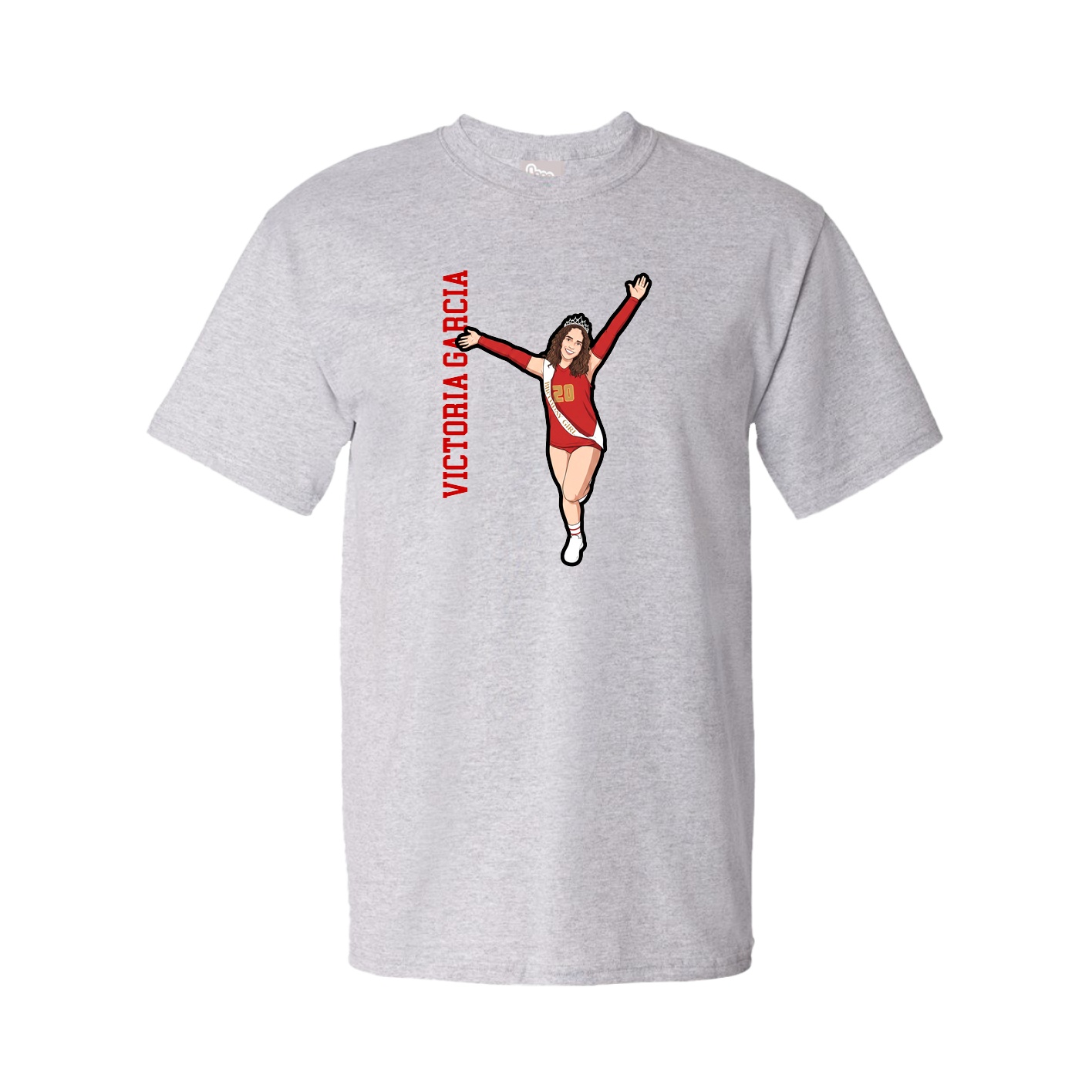 Tee — Name Vertical in Grey