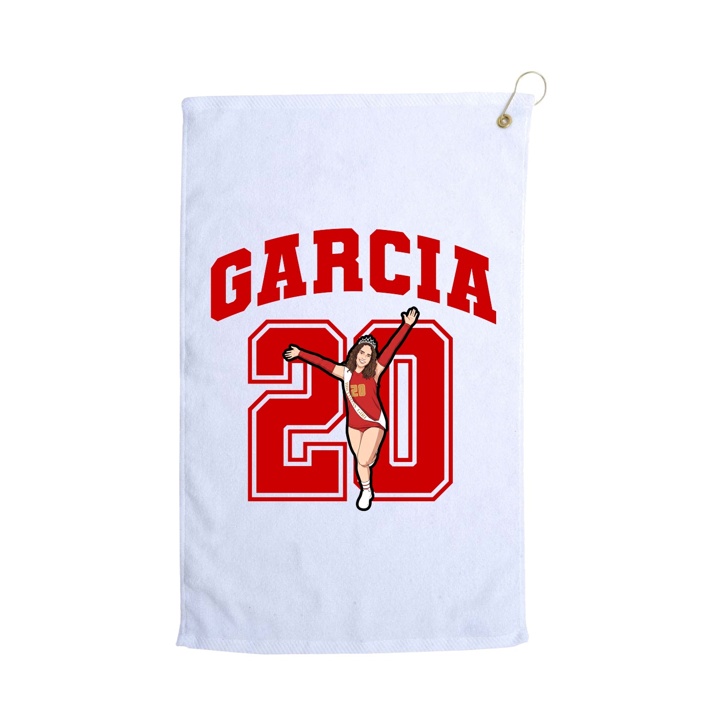Golf Towel — Number in White