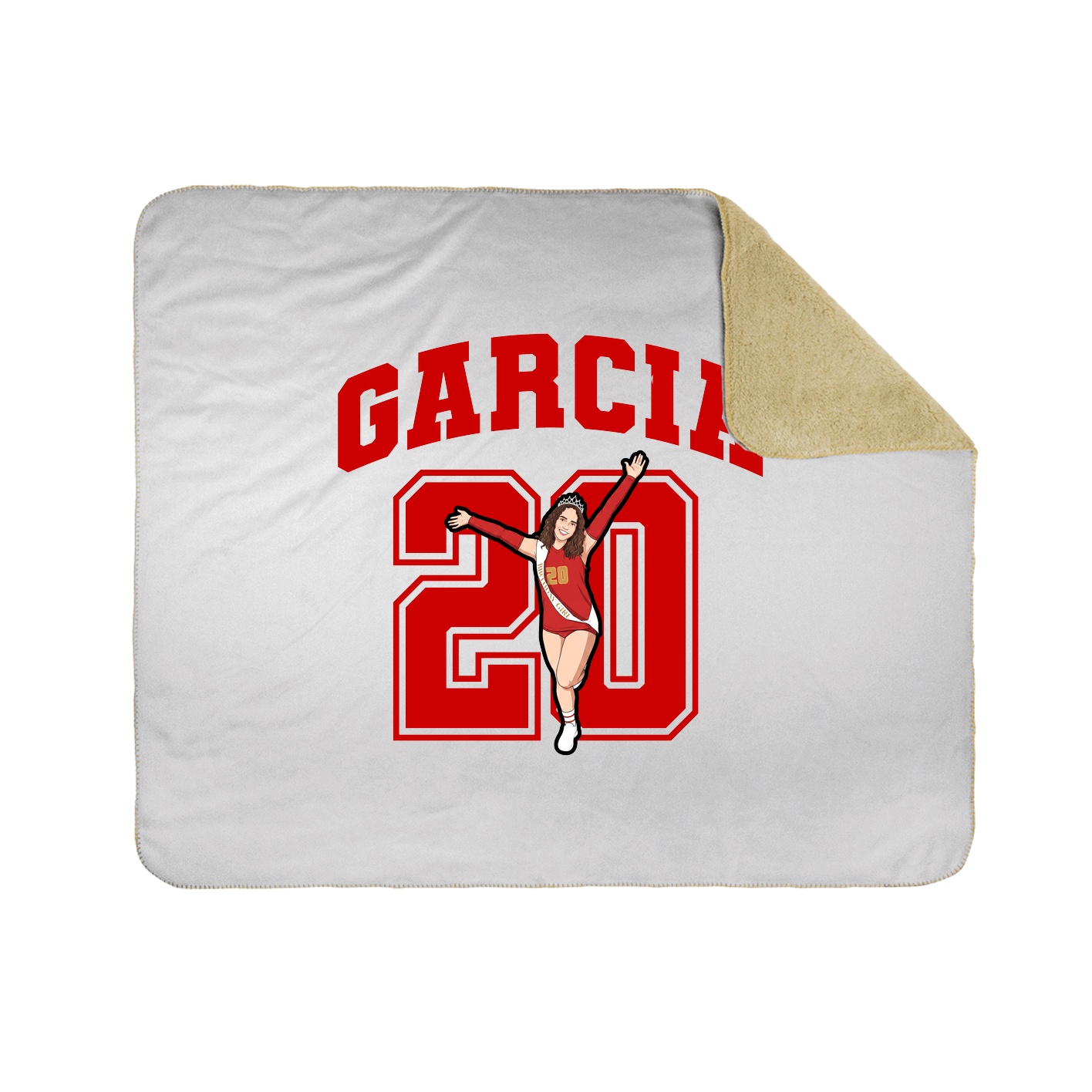 Throw Blanket — Number in White