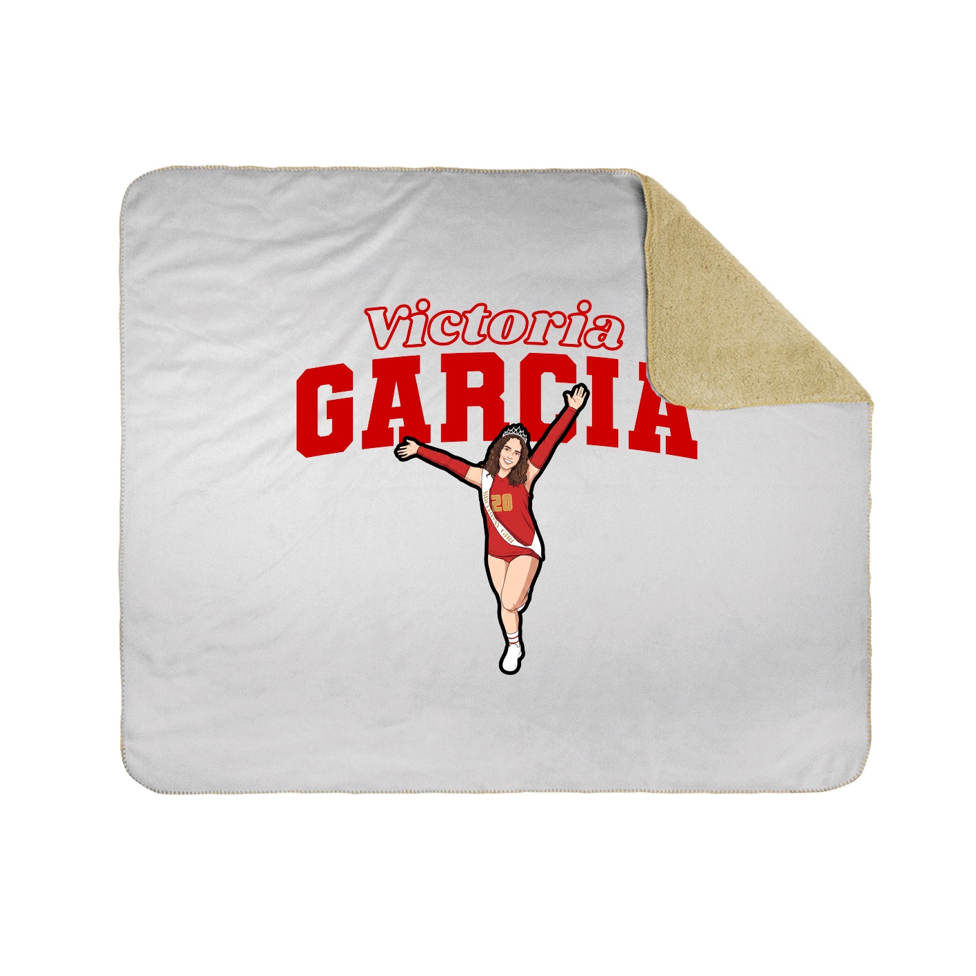 Throw Blanket — Name Arch in White