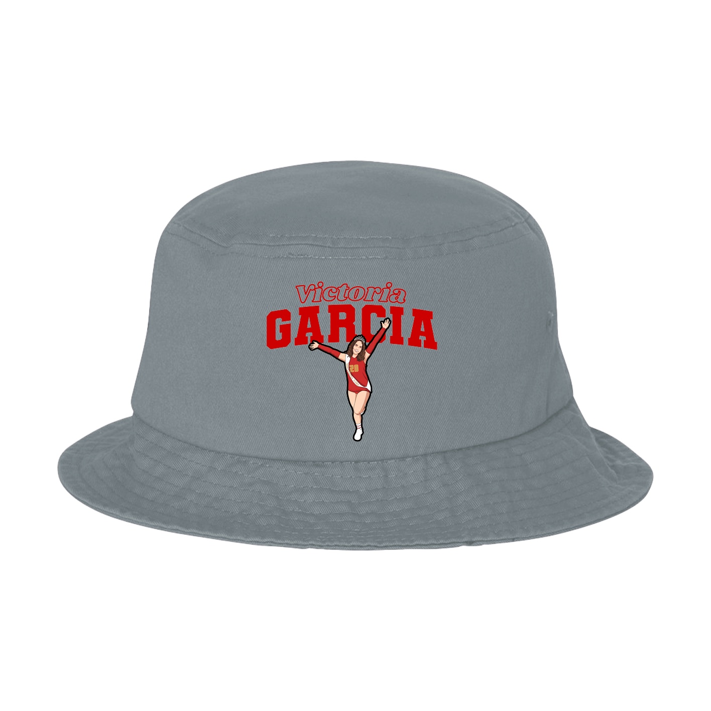 Bucket Cap — Name Arch in Grey