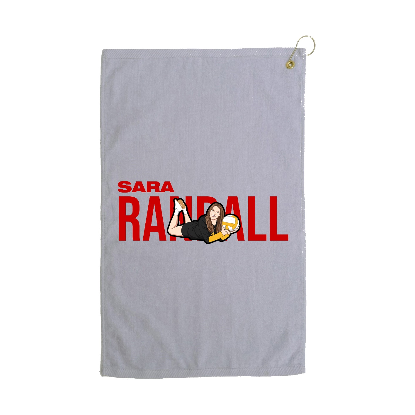 Golf Towel — Player Name in Grey