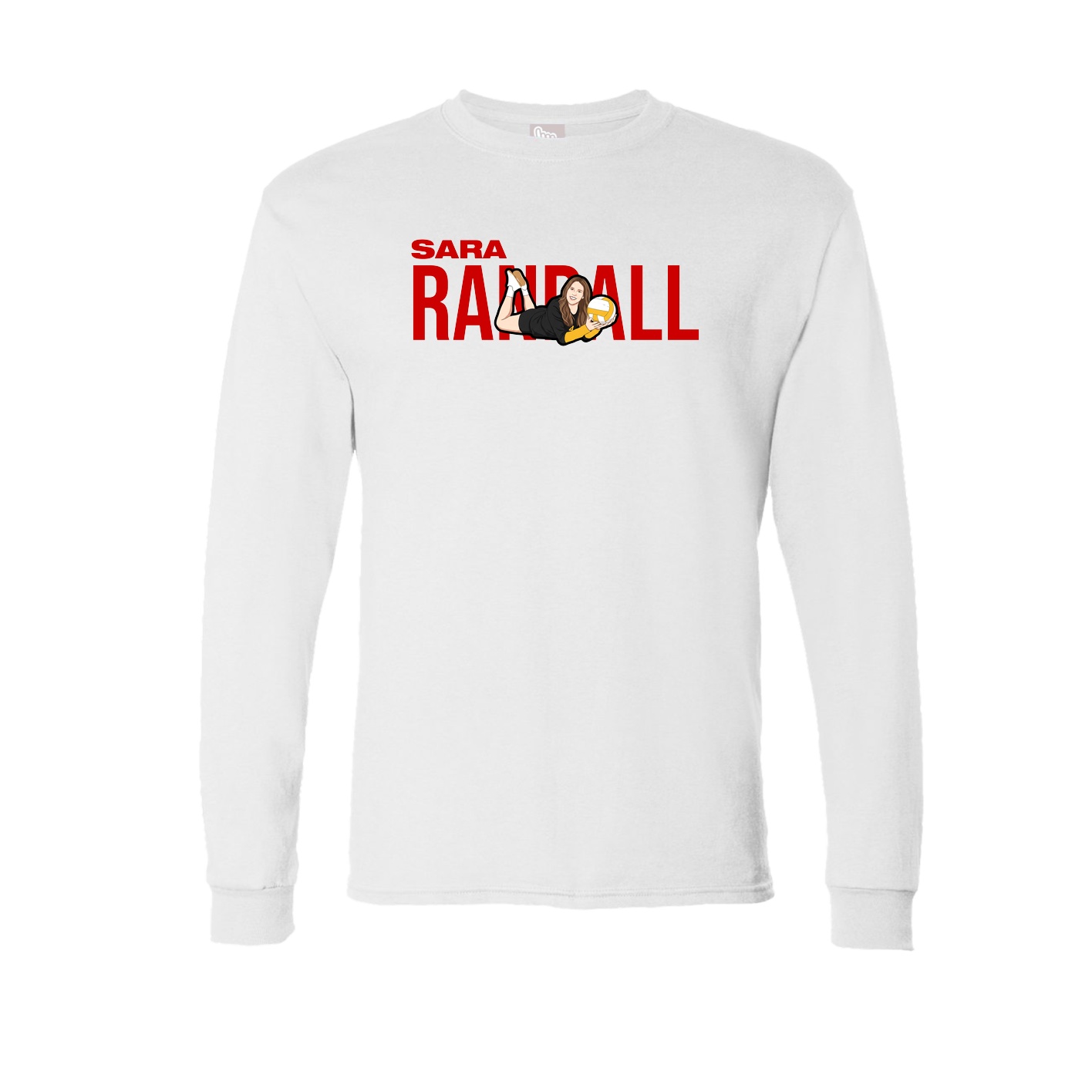 Long Sleeve Tee — Player Name in White