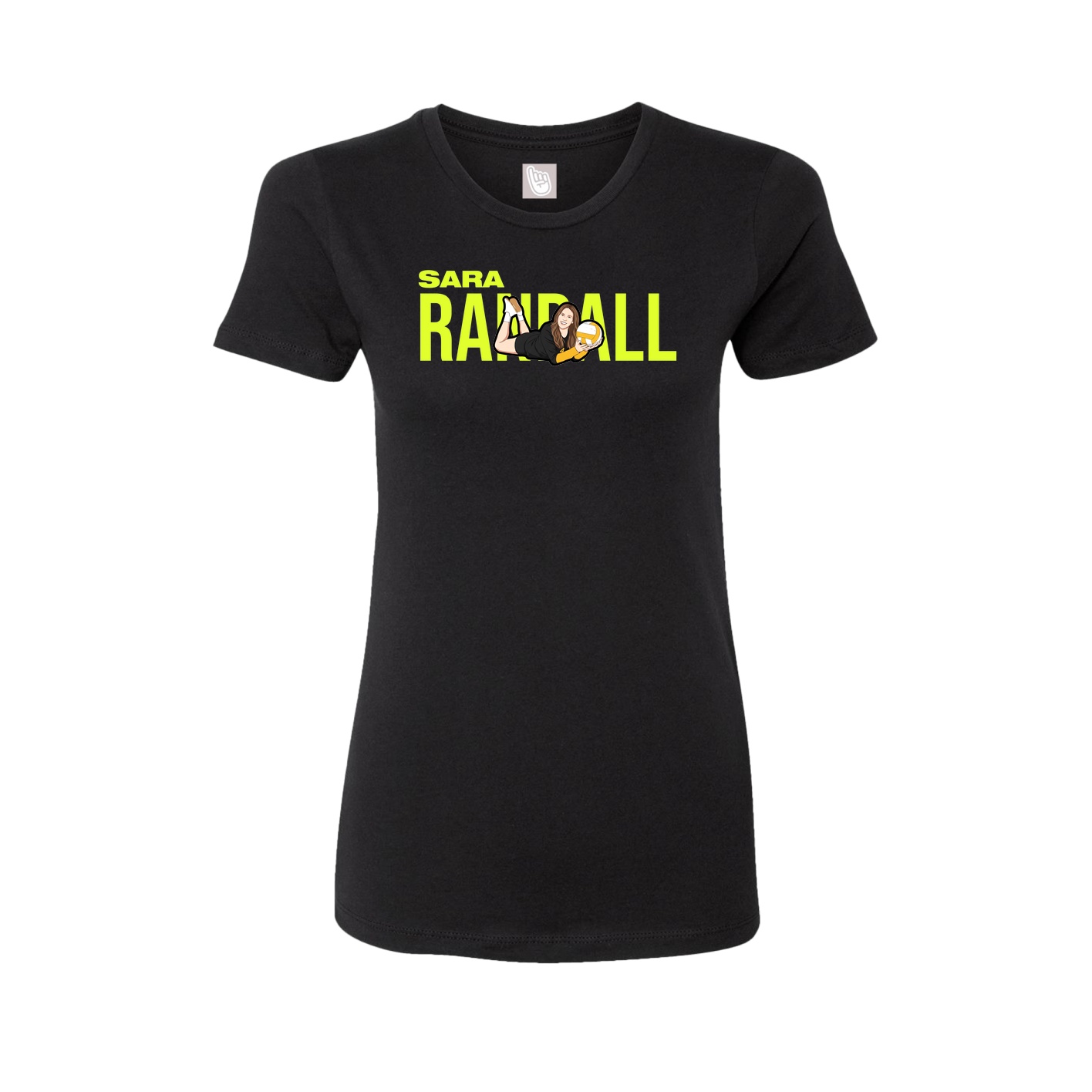 Fitted Women's Tee — Player Name in Black