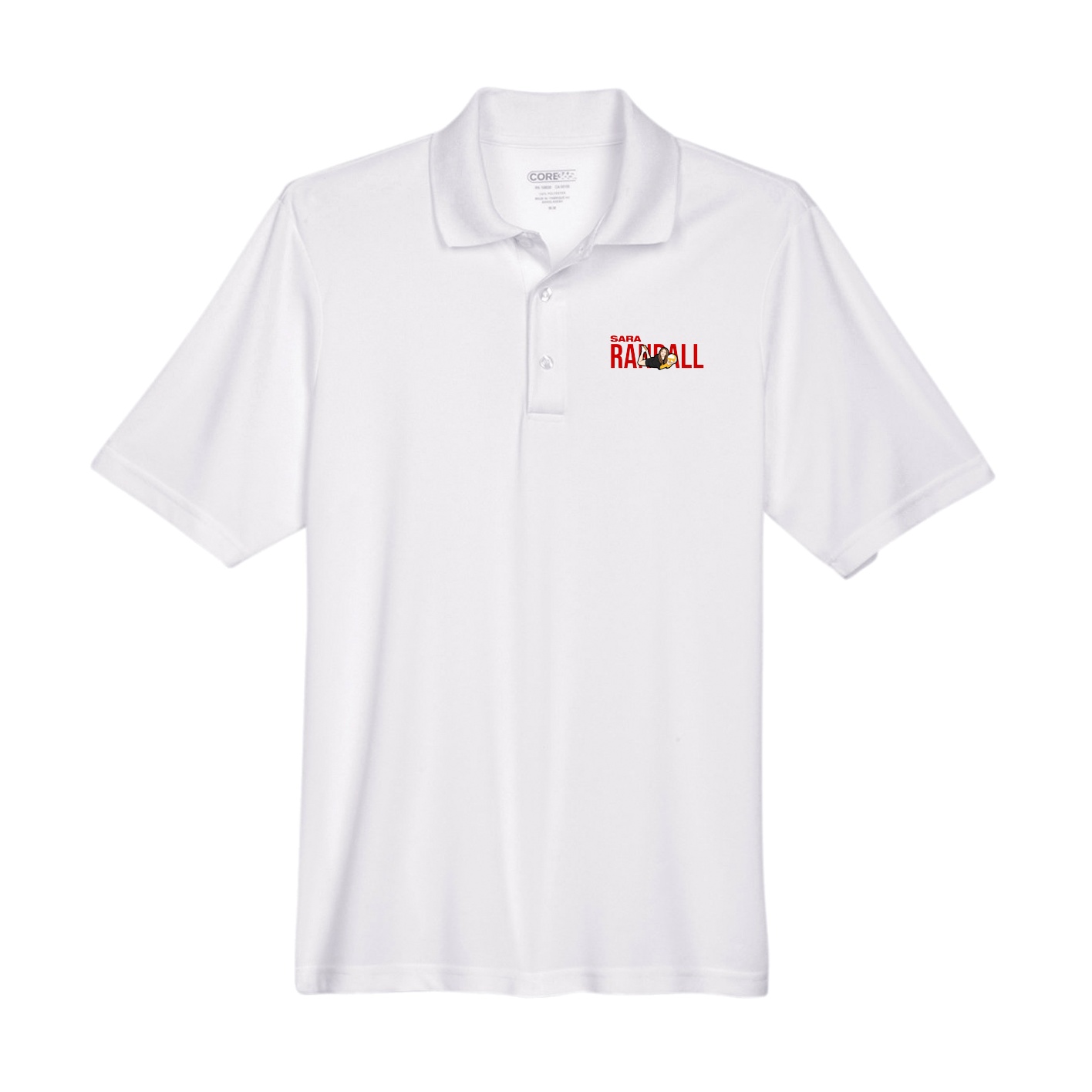 Performance Polo — Player Name in White