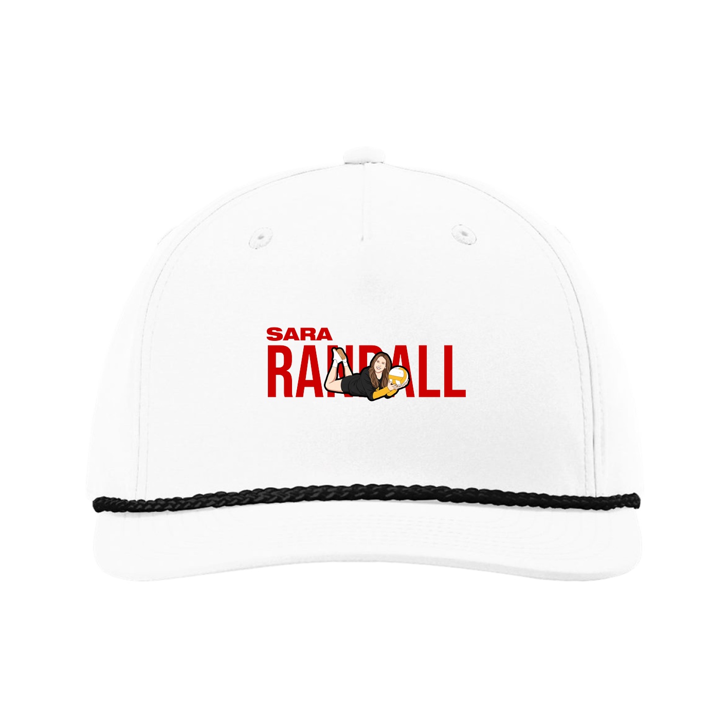Five-Panel Classic Rope Cap — Player Name in White