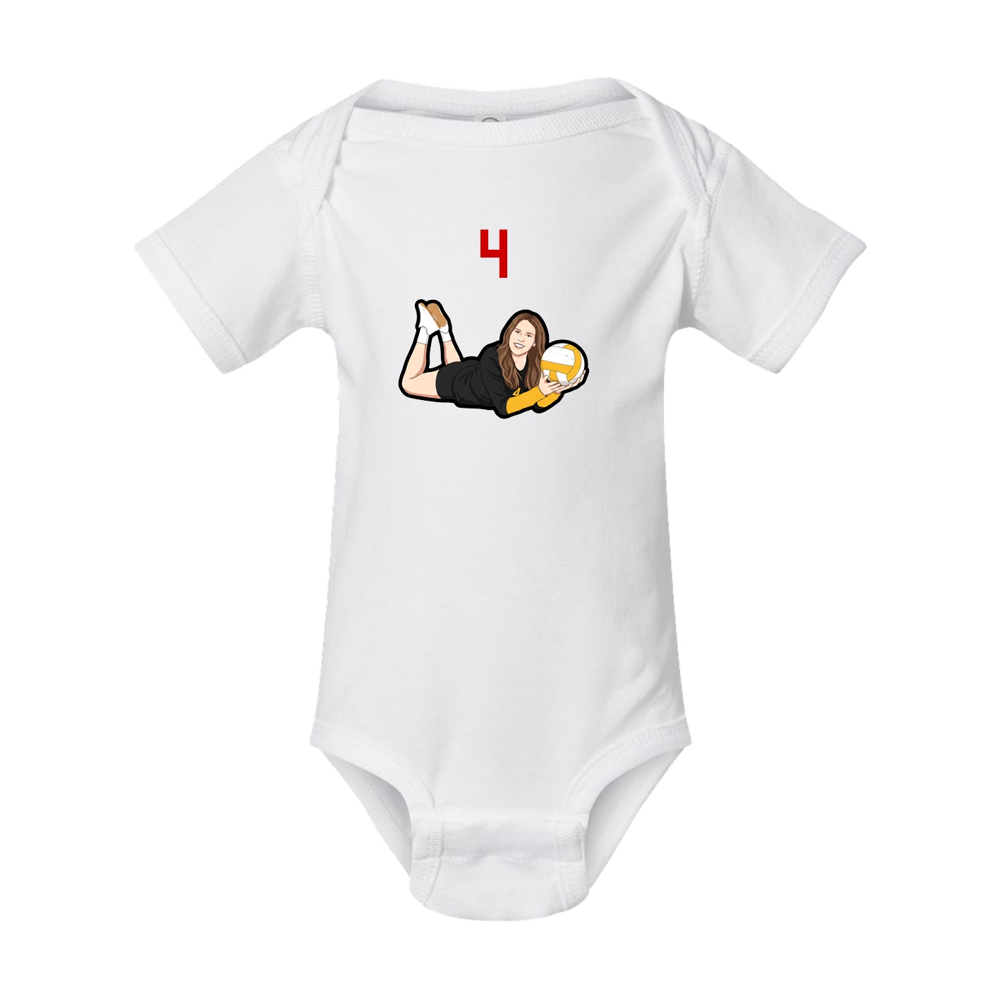 Baby Onesie — Number Top in White