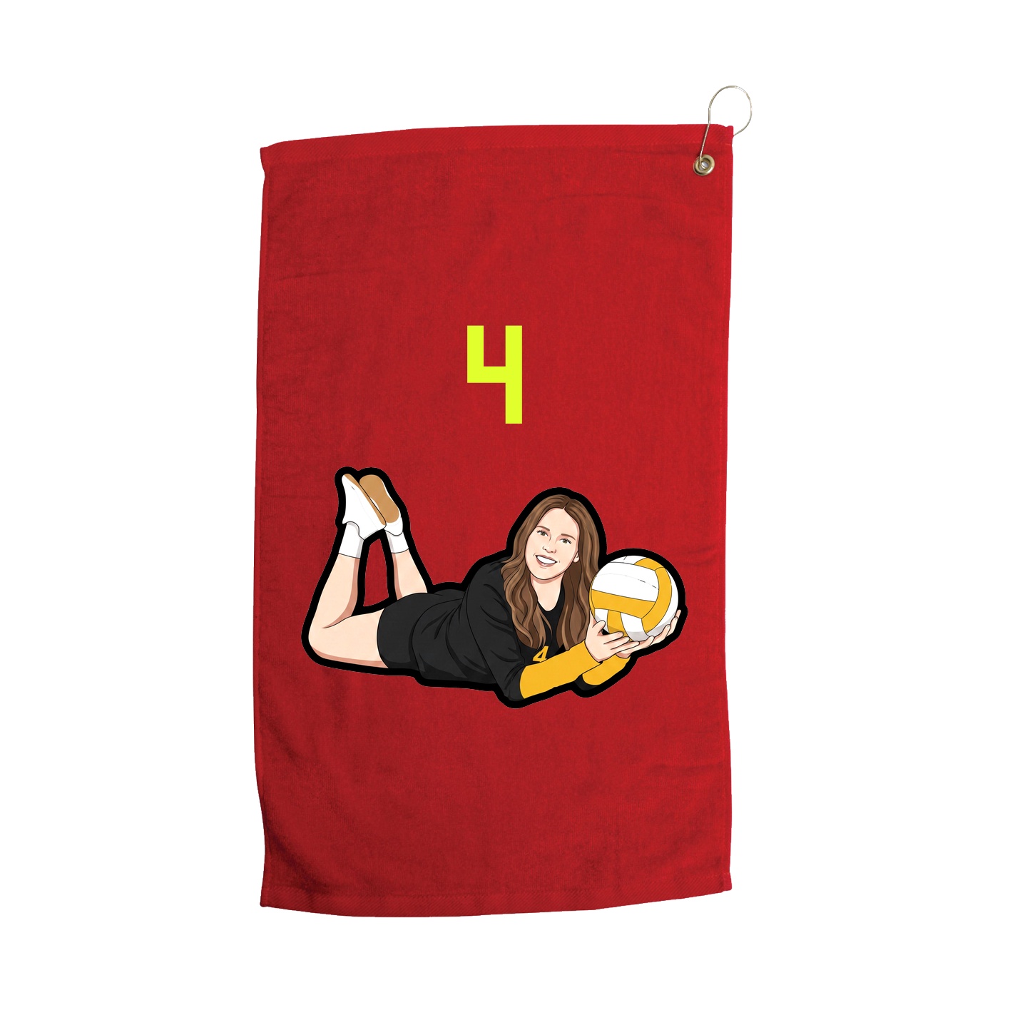 Golf Towel — Number Top in Red