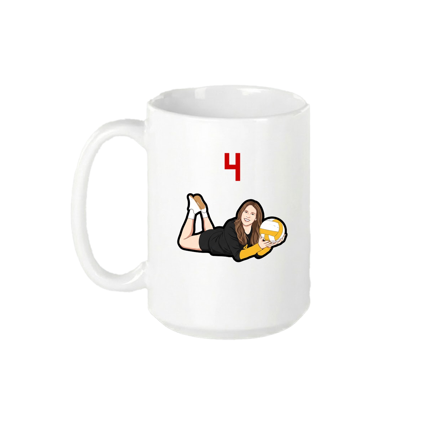 15oz Coffee Mug — Number Top in White