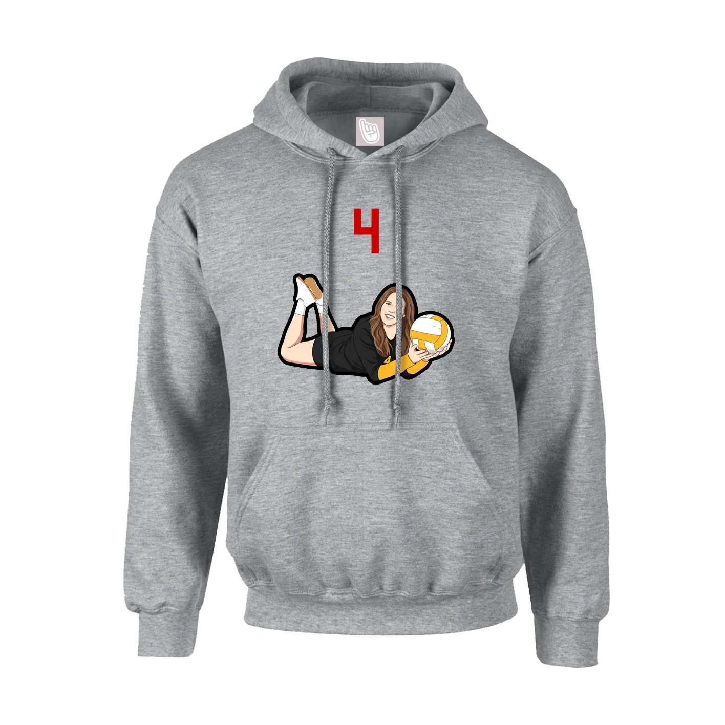 Youth Hoodie — Number Top in Grey