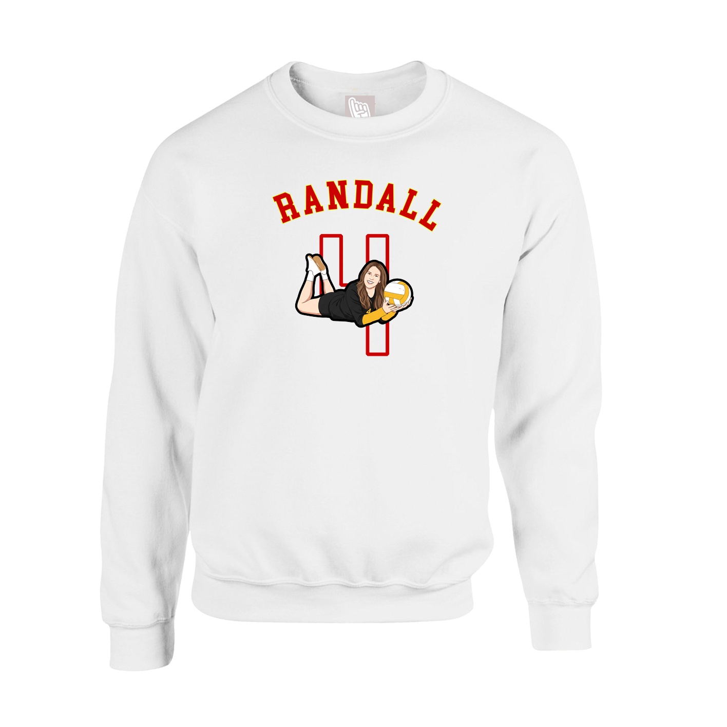 Fleece Crew — Shirsey Arch in White