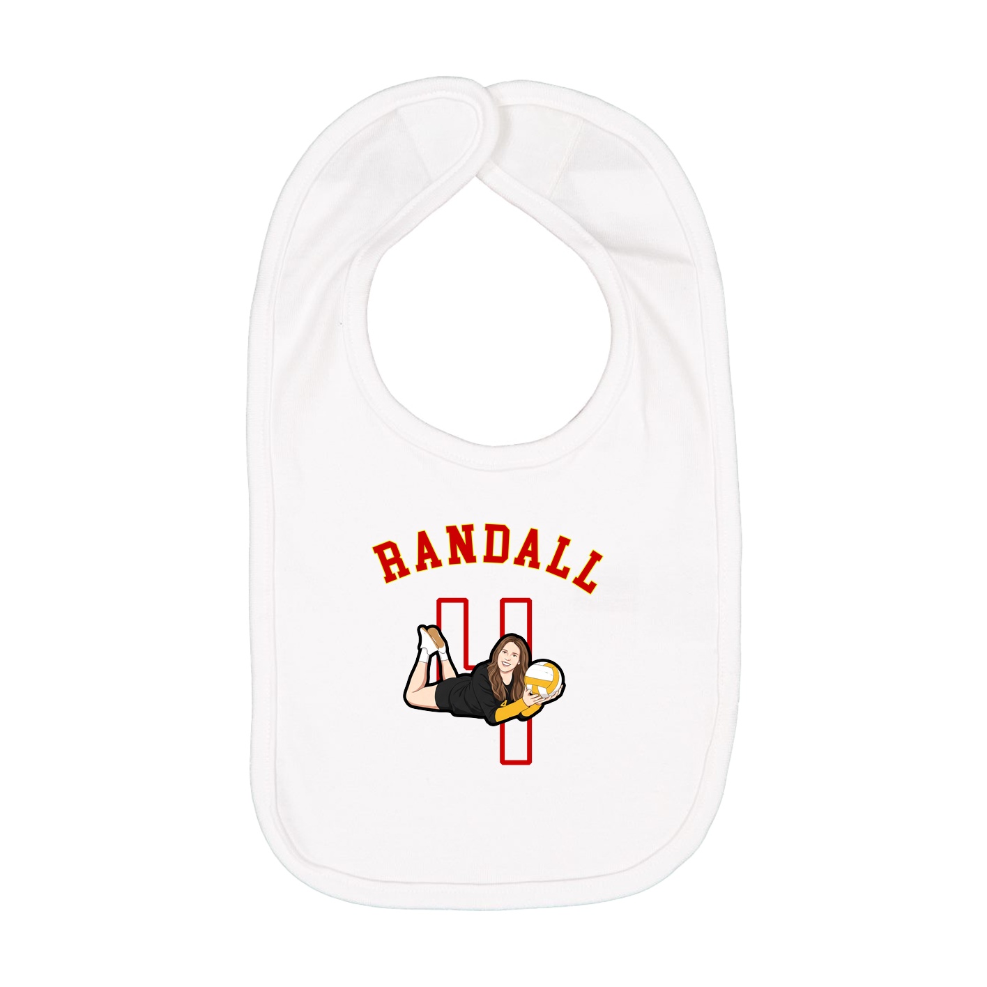Infant Bib — Shirsey Arch in White