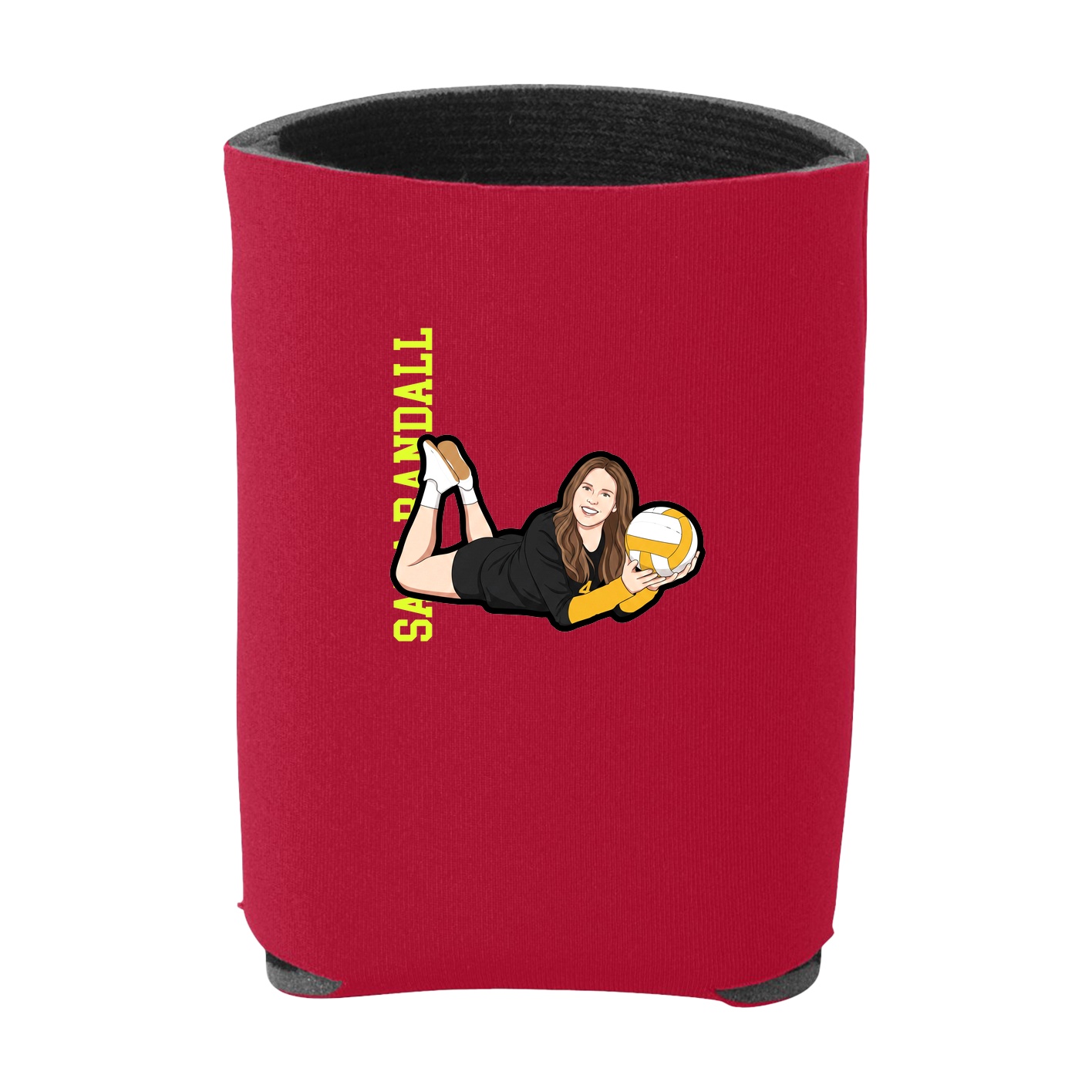 Can Holder — Name Vertical in Red