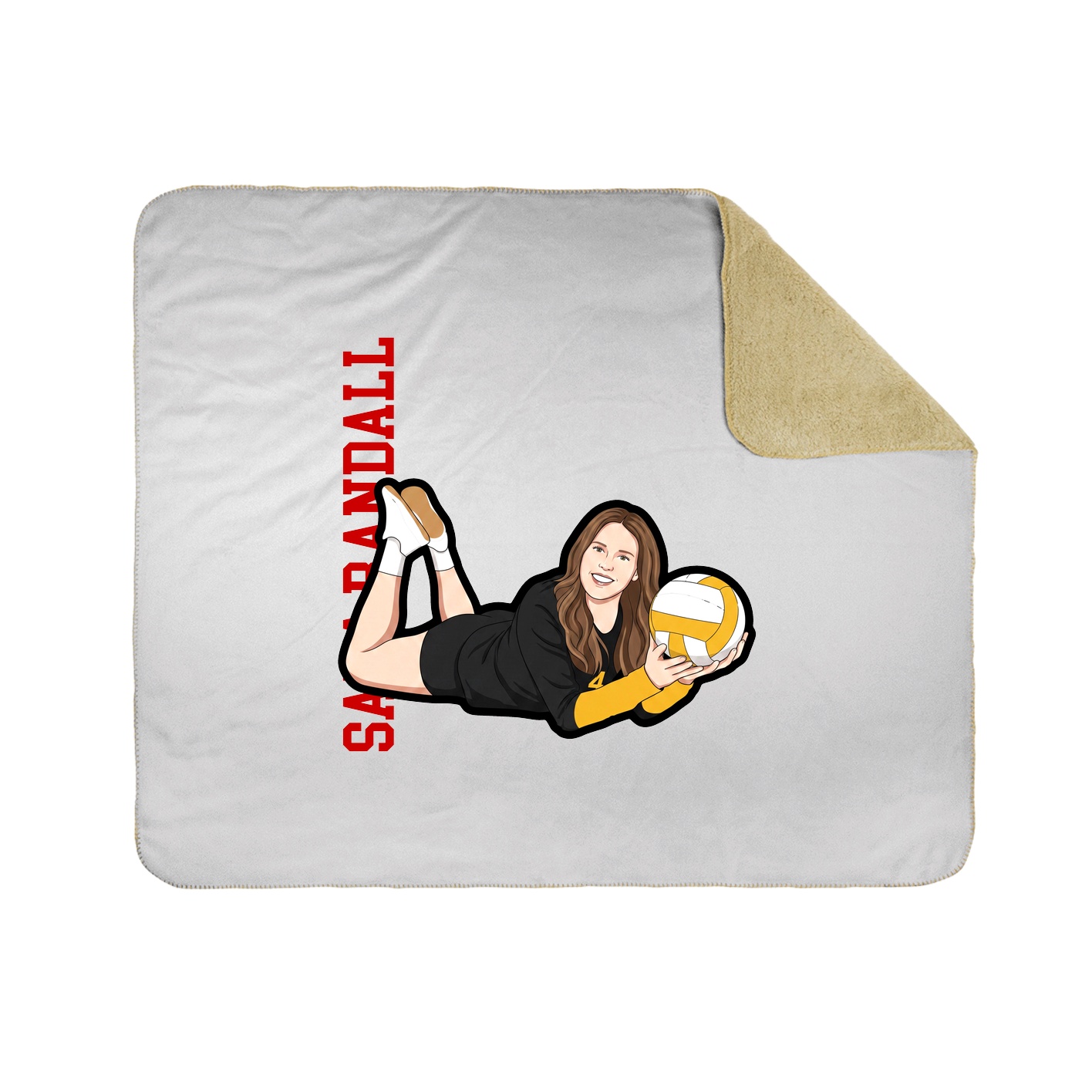 Throw Blanket — Name Vertical in White