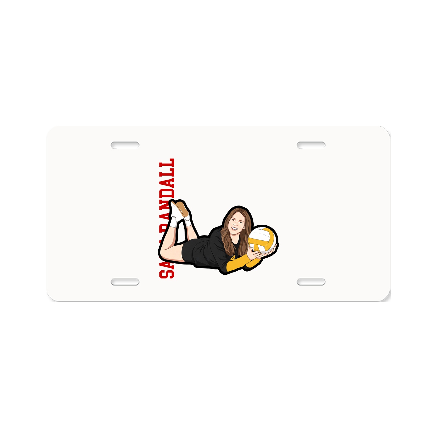 License Plate — Name Vertical in Classic