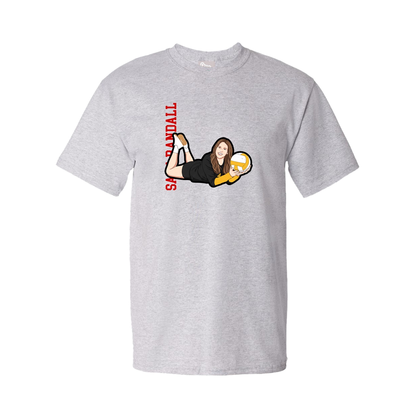 Tee — Name Vertical in Grey