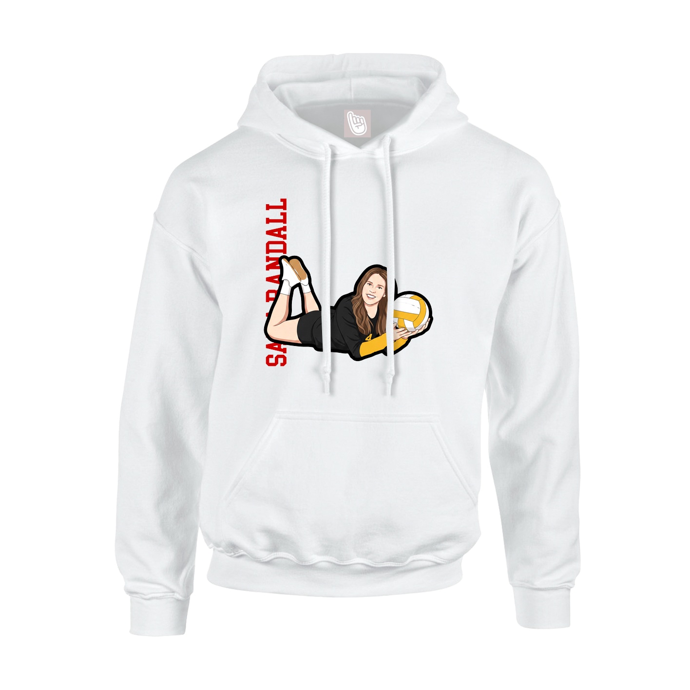 Youth Hoodie — Name Vertical in White